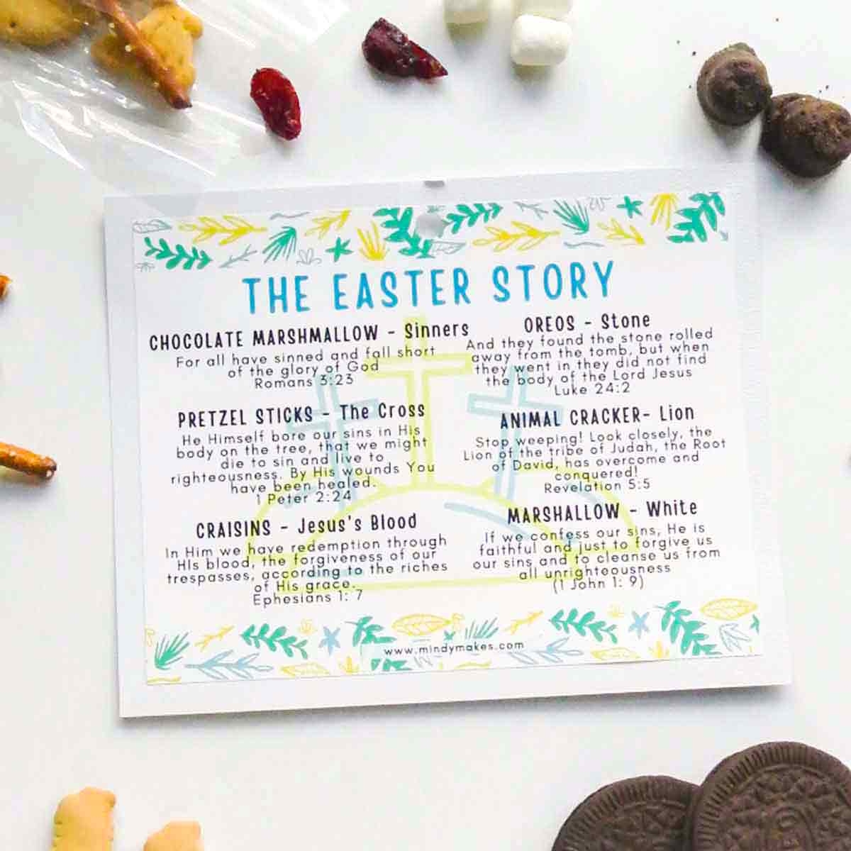 Easter Story Snack Mix Free Printable