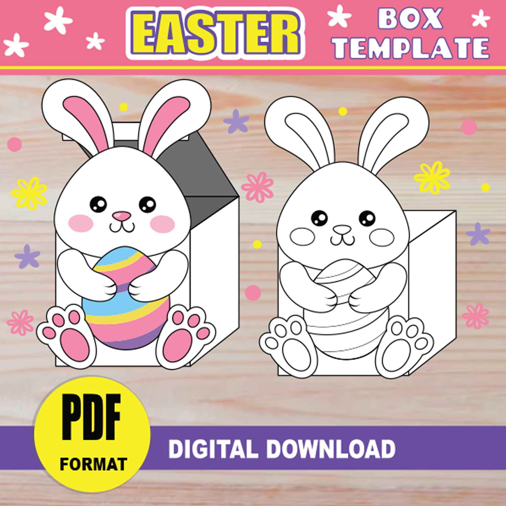Easter Treat Box Printable Easter Bunny Party Favor Boxes Easter Activities Crafts Diy Treat Box Candy Box