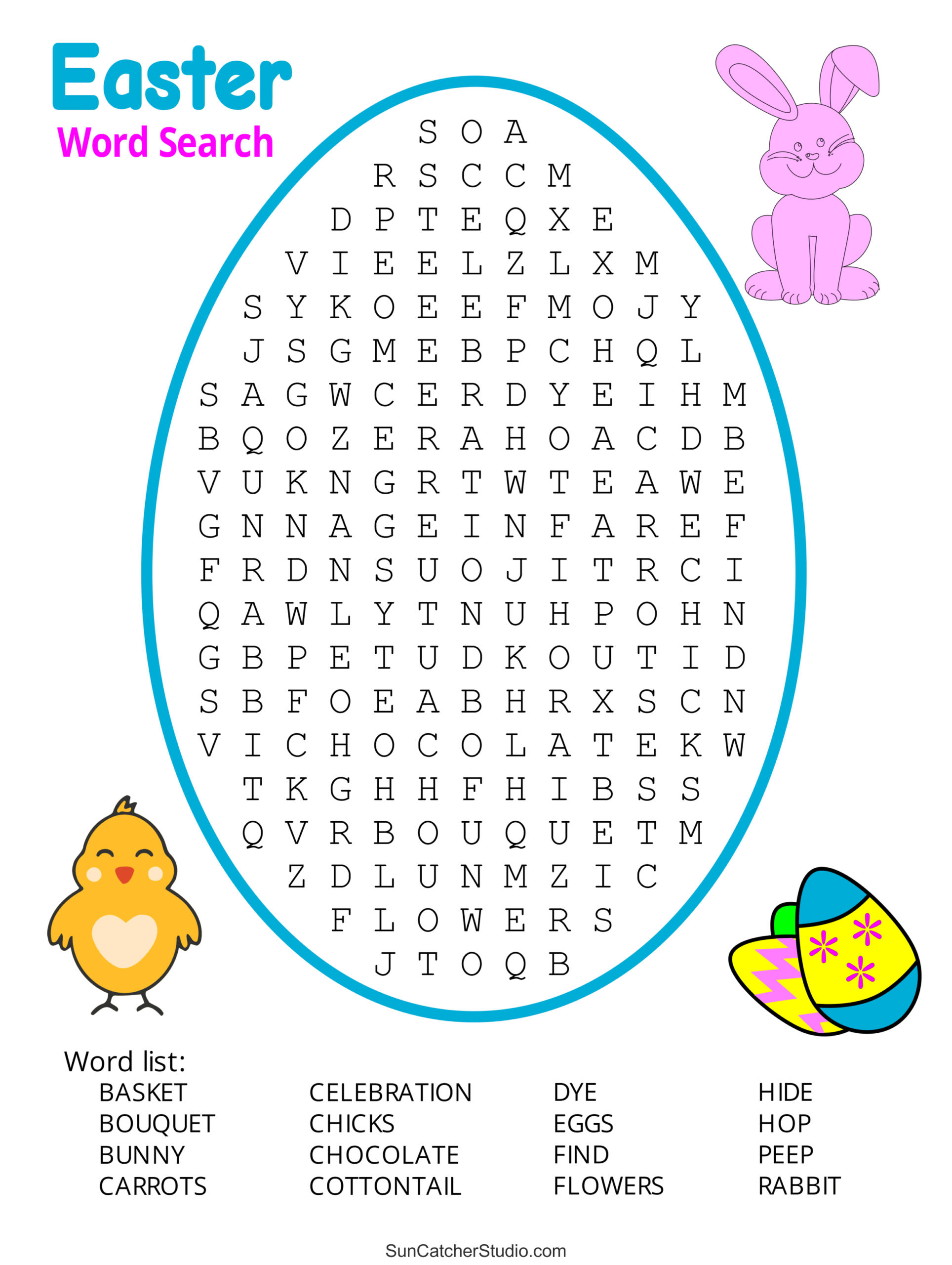 easter word search with answer key