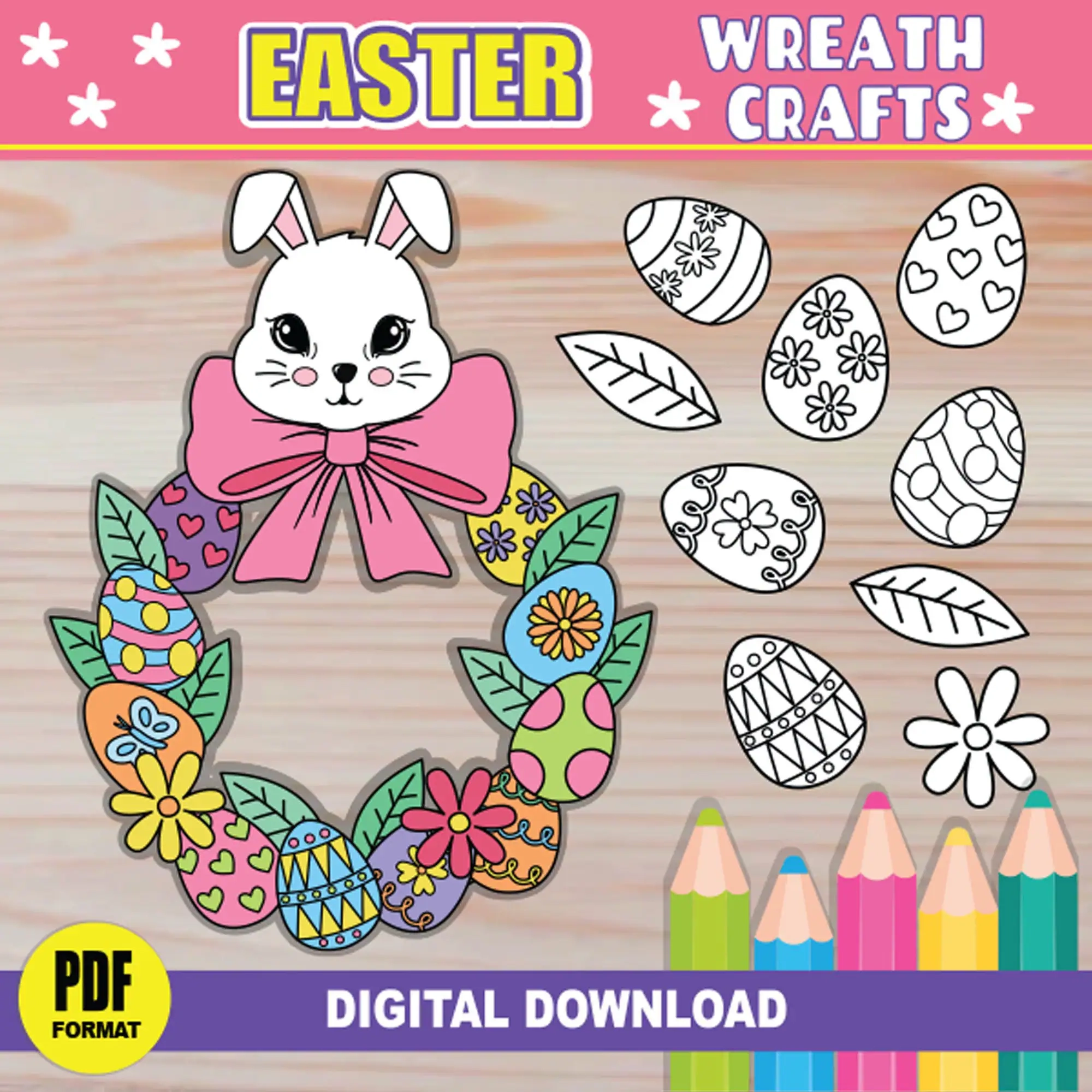 Easter Wreath Crafts Activity For Kids
