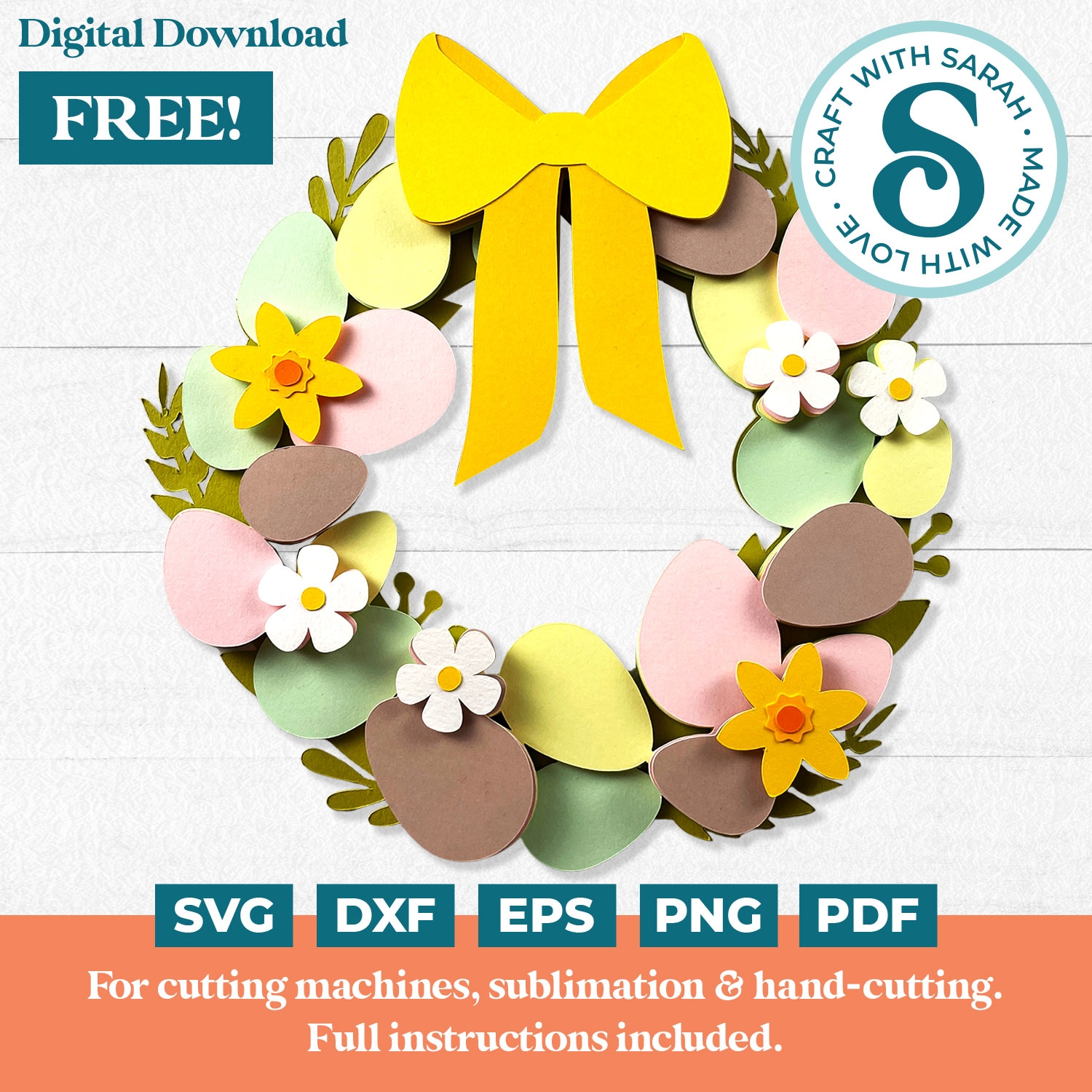 free printable easter wreath