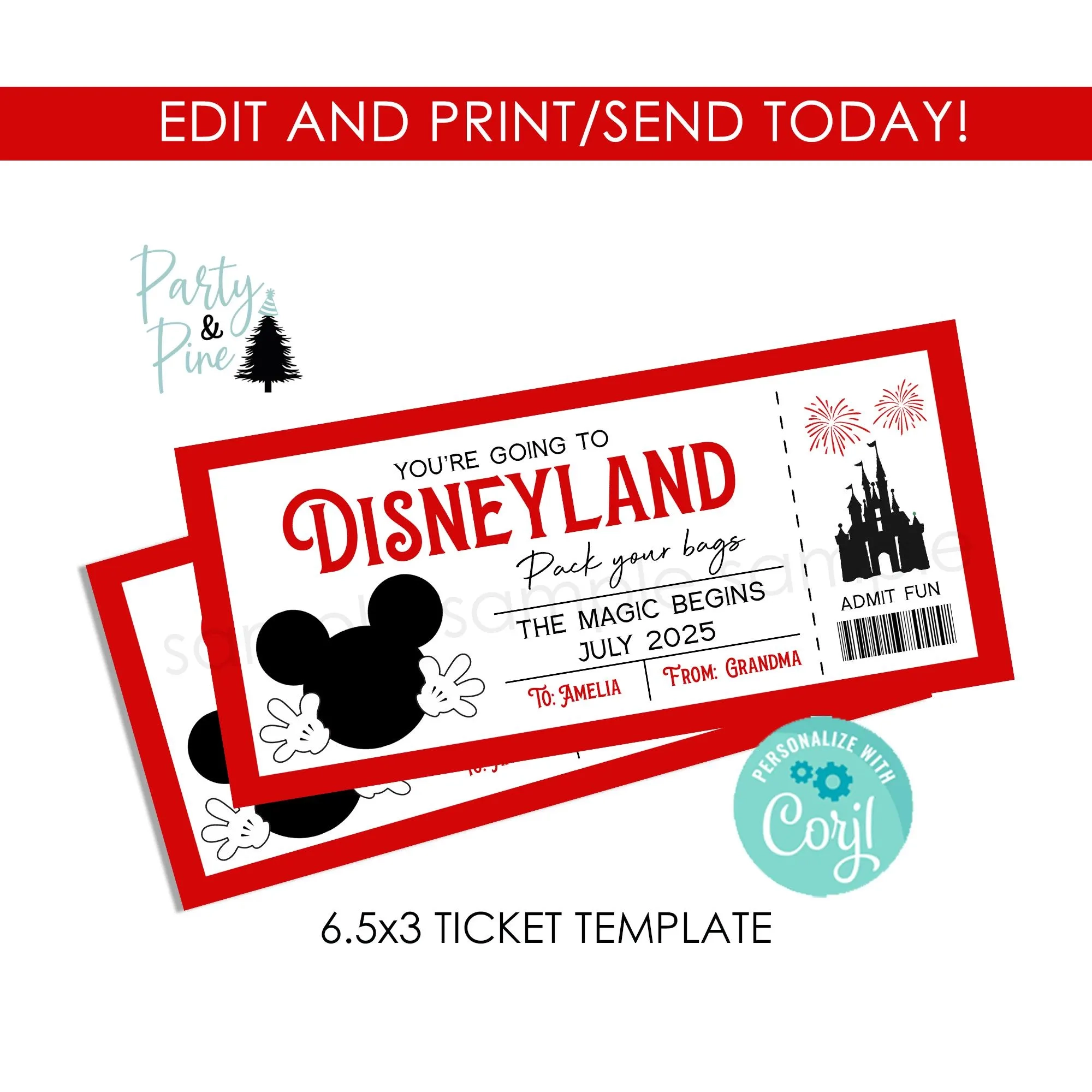free printable disney ticket template