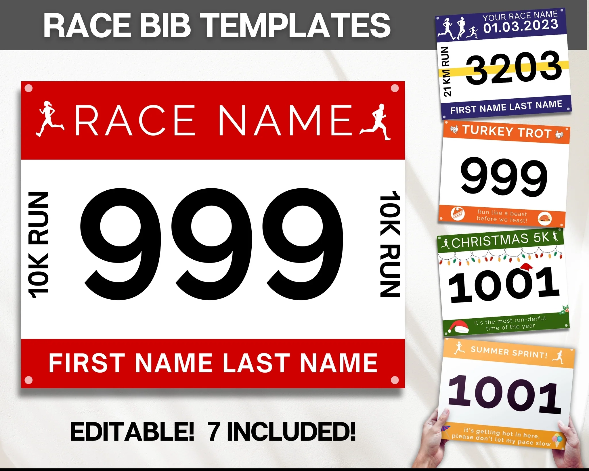 Editable Race Bib Templates