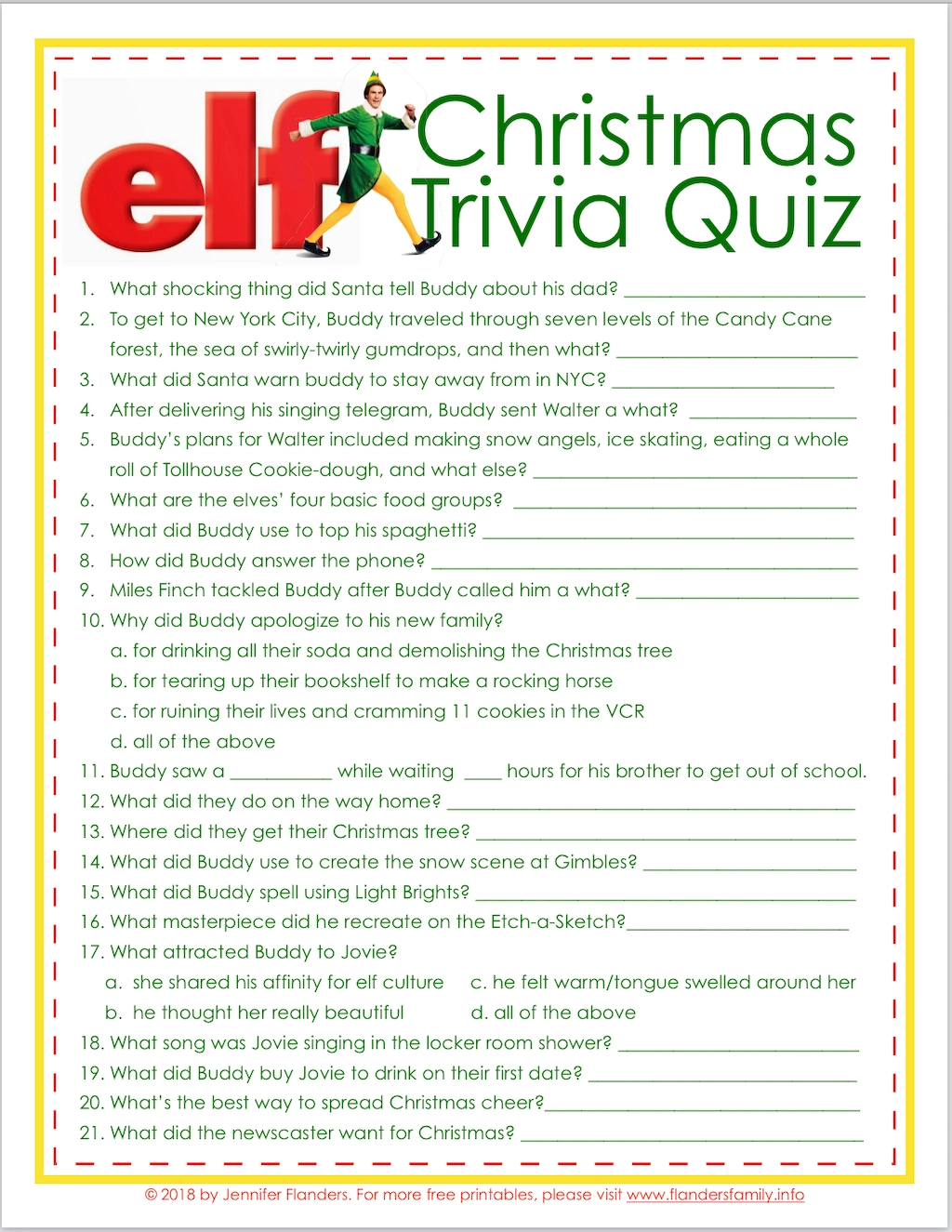 Elf Christmas Trivia