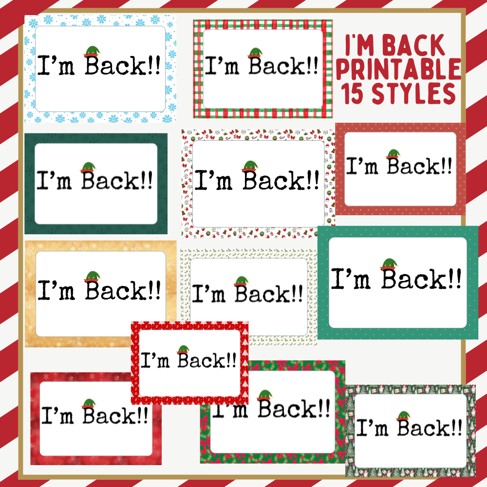 Elf Im Back Free Printable Elf Im Back Free Printable