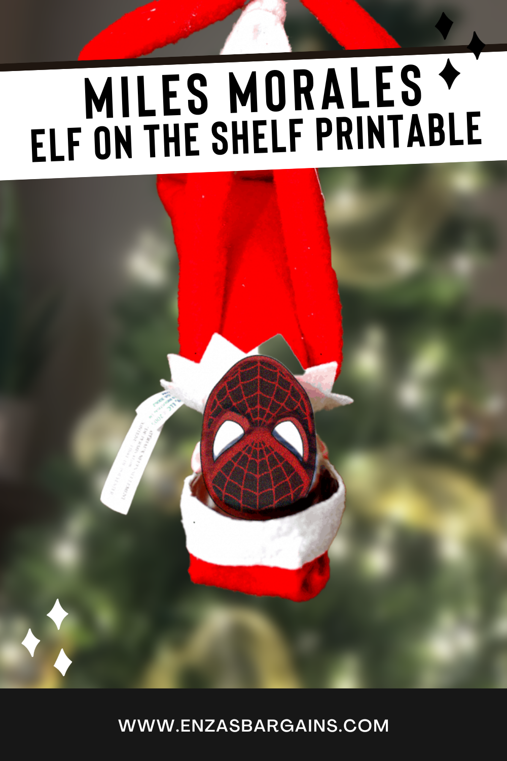 Elf On The Shelf Miles Morales Spider Man Mask Free Printable Mask