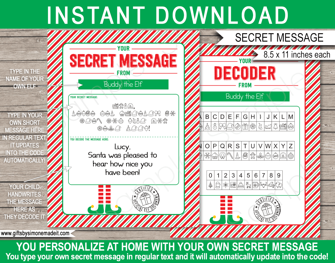 Elf Secret Message Printable Elf Secret Message Printable