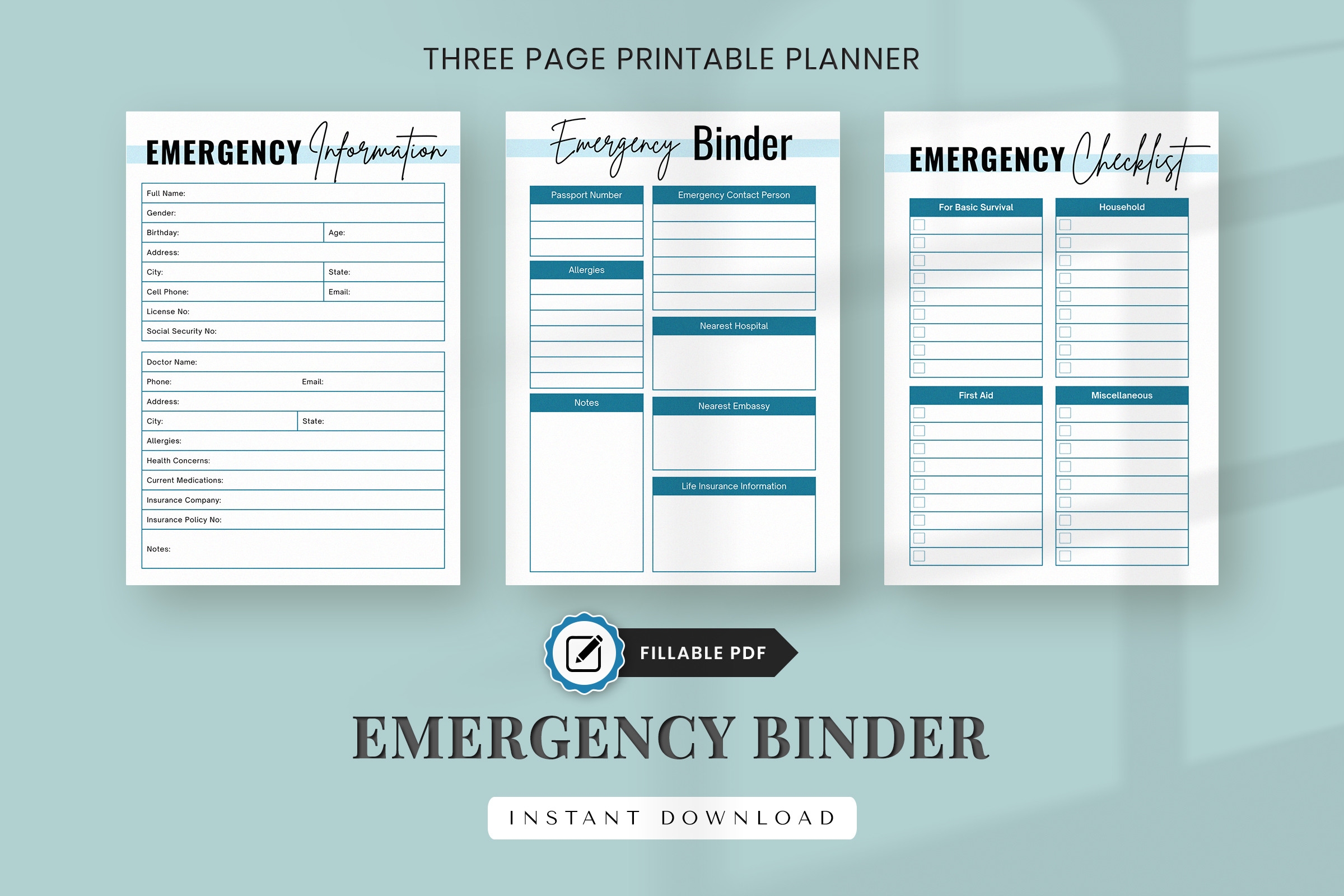 Emergency Binder Free Printable Emergency Binder Free Printable