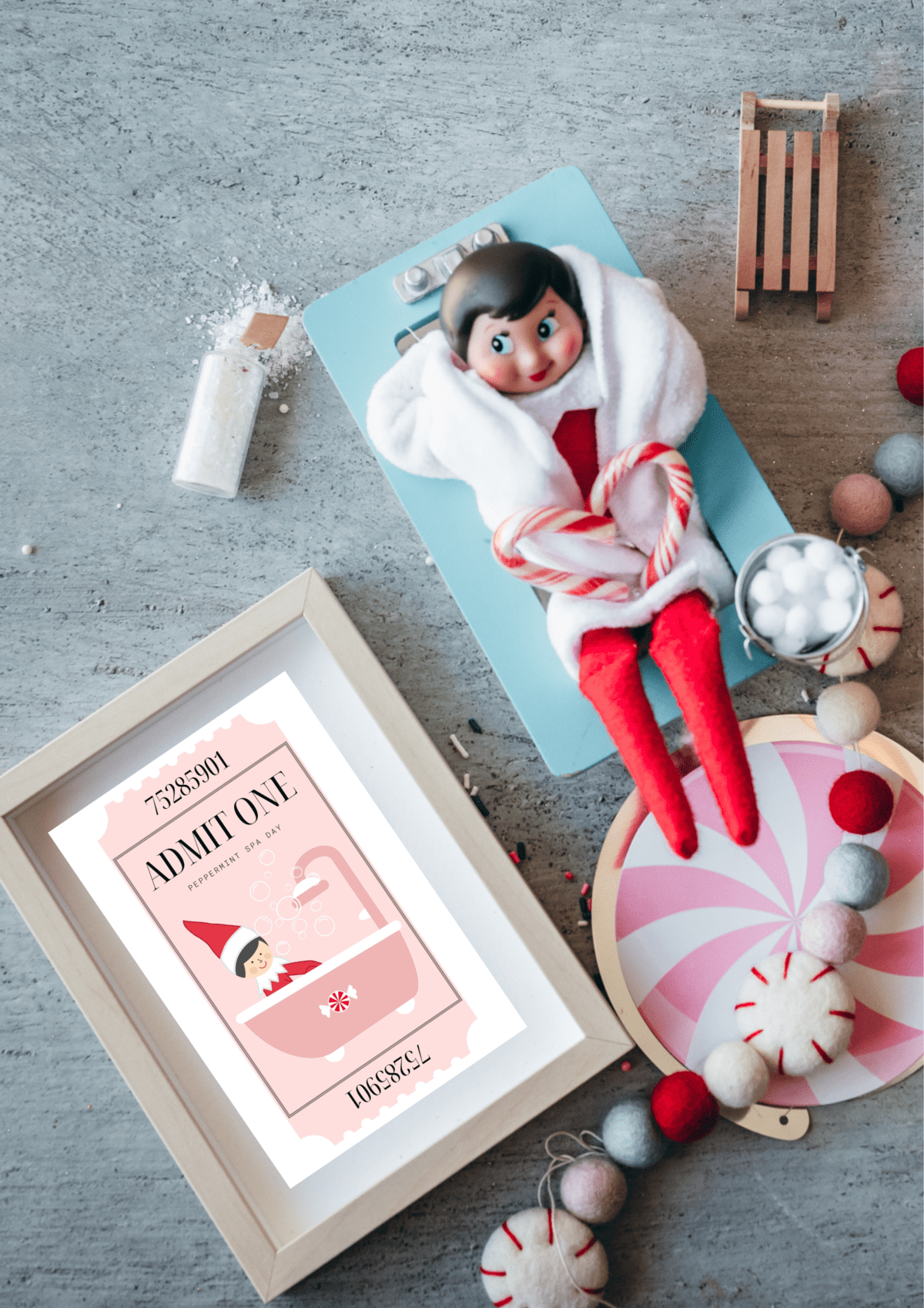 elf on the shelf spa day printable