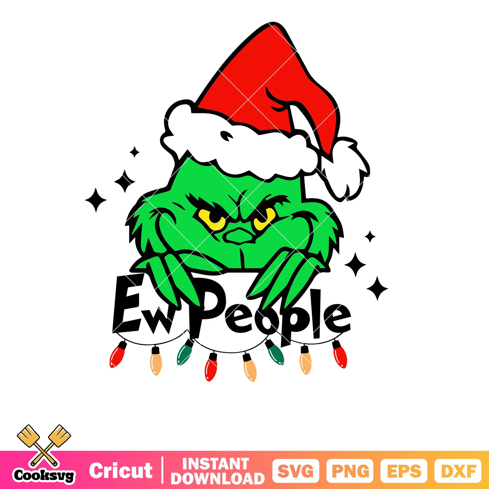 Ew People Grinch Christmas Hat Svg