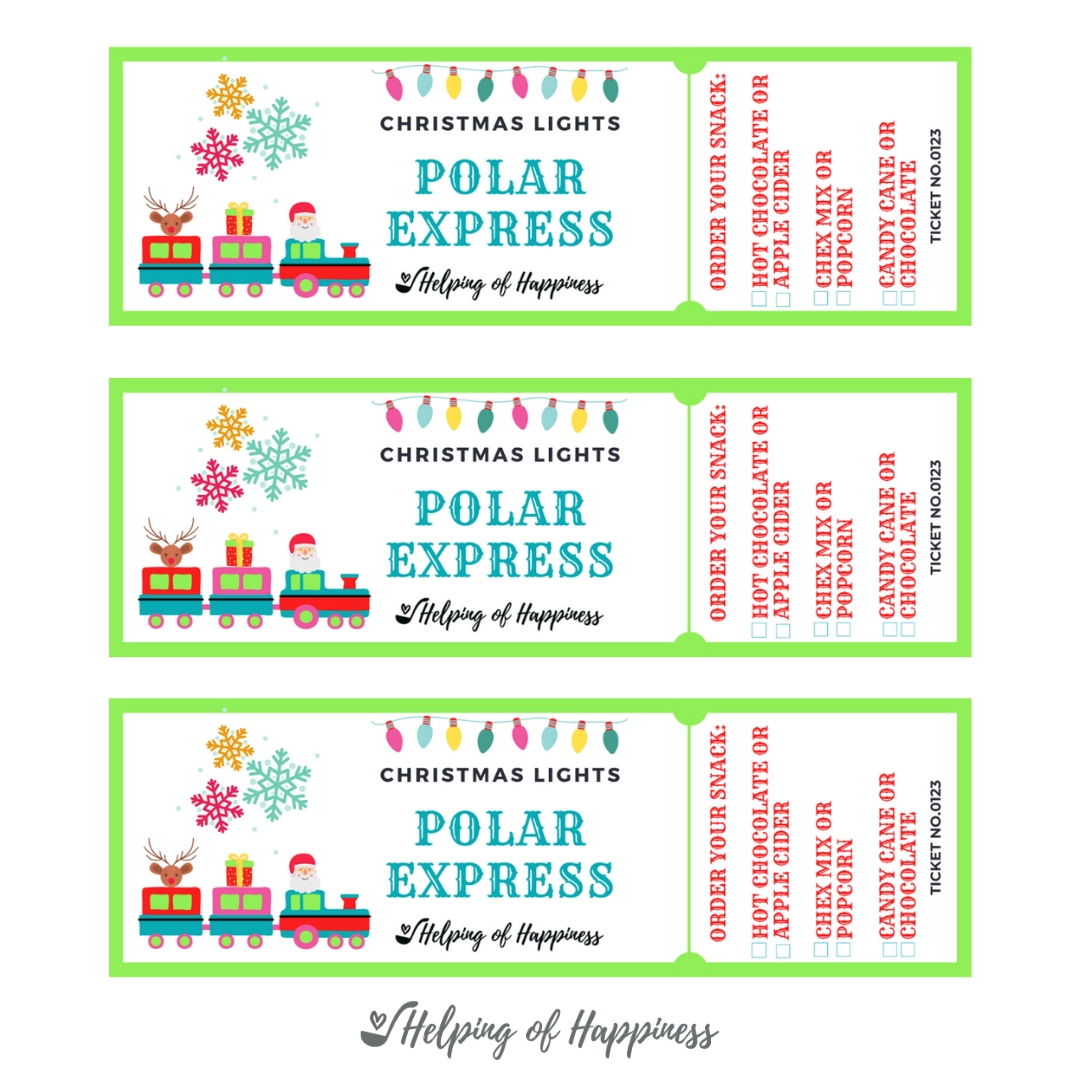Family Polar Express Ticket Printables For Our Christmas Lights Outing
