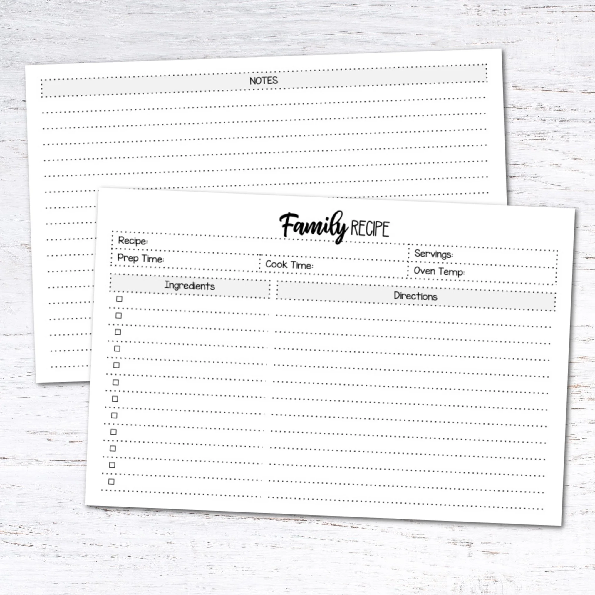 free 4x6 recipe card templates