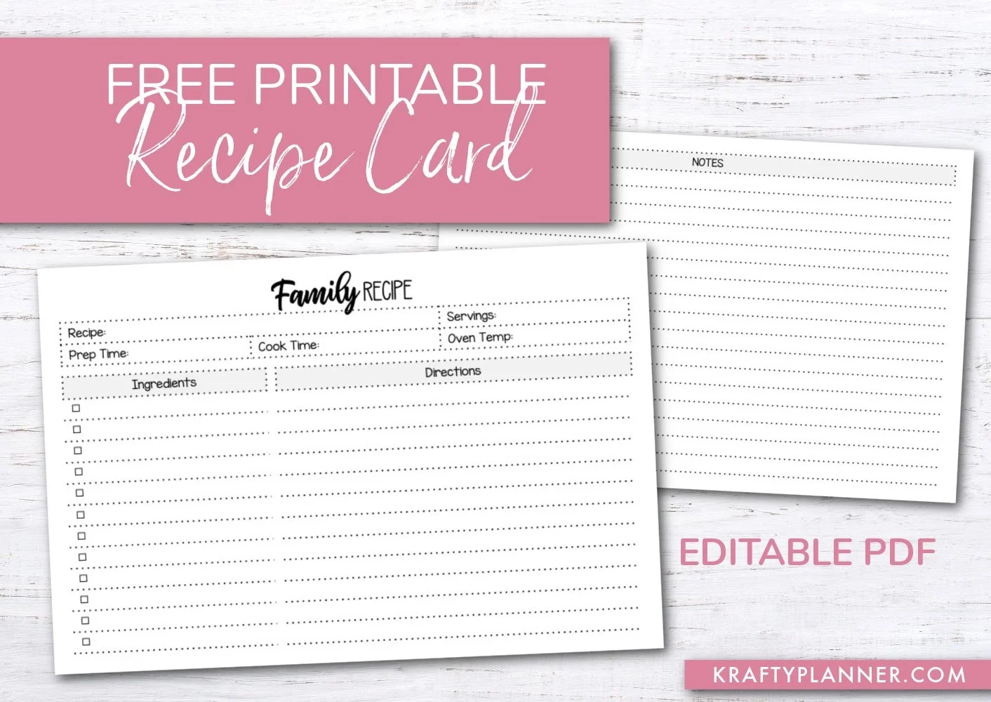 Family Recipe Card