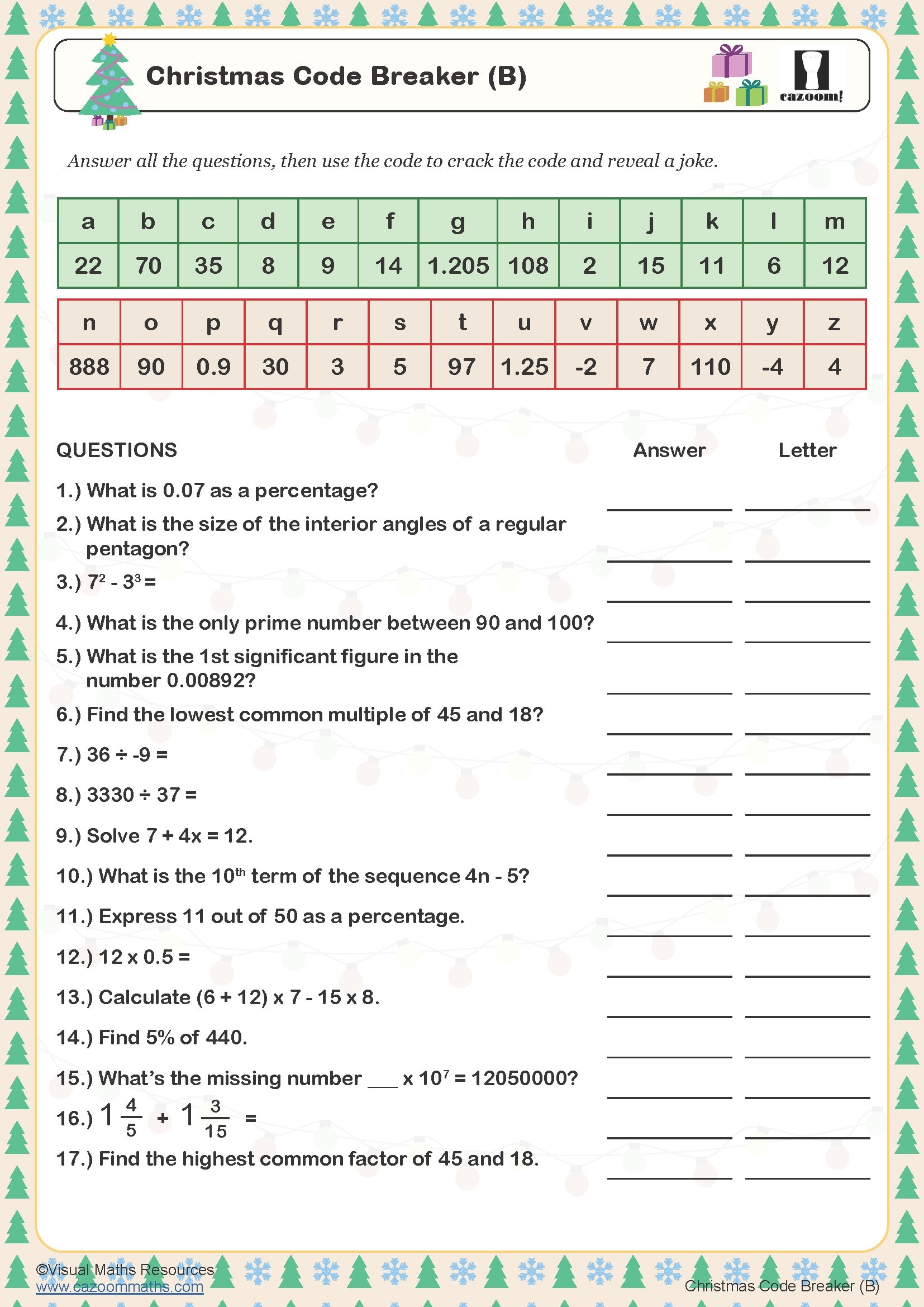 Festive Christmas Worksheets