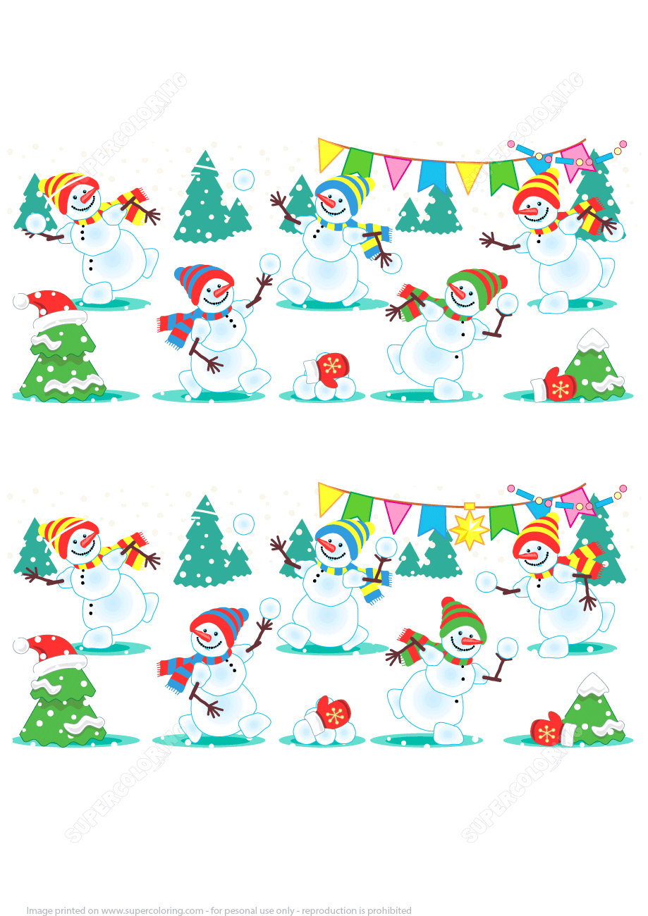 Find 10 Differences In A Christmas Visual Puzzle With Snowmen