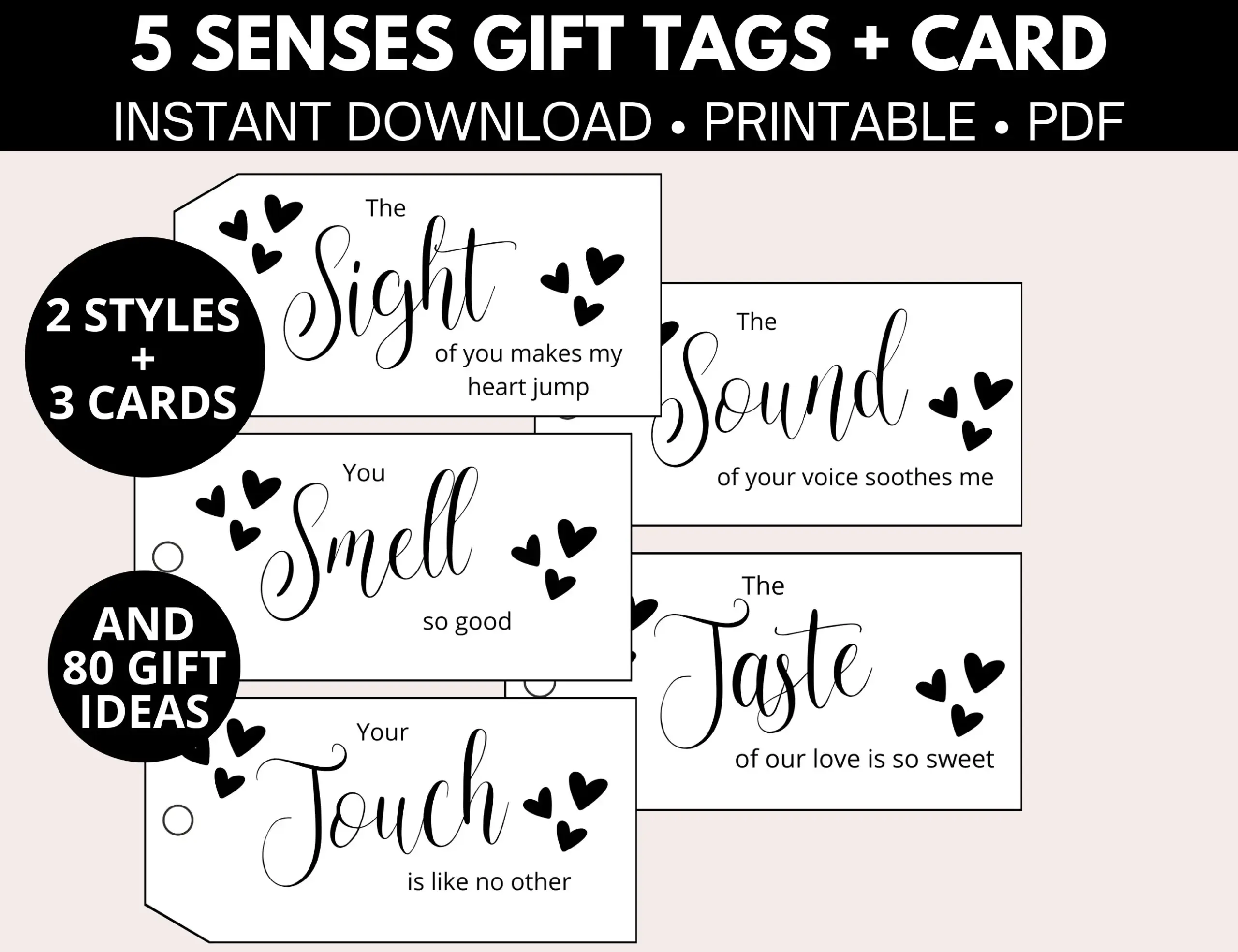 Five Senses Gift Tags With Cards And Five Senses Gift Tags With Cards And