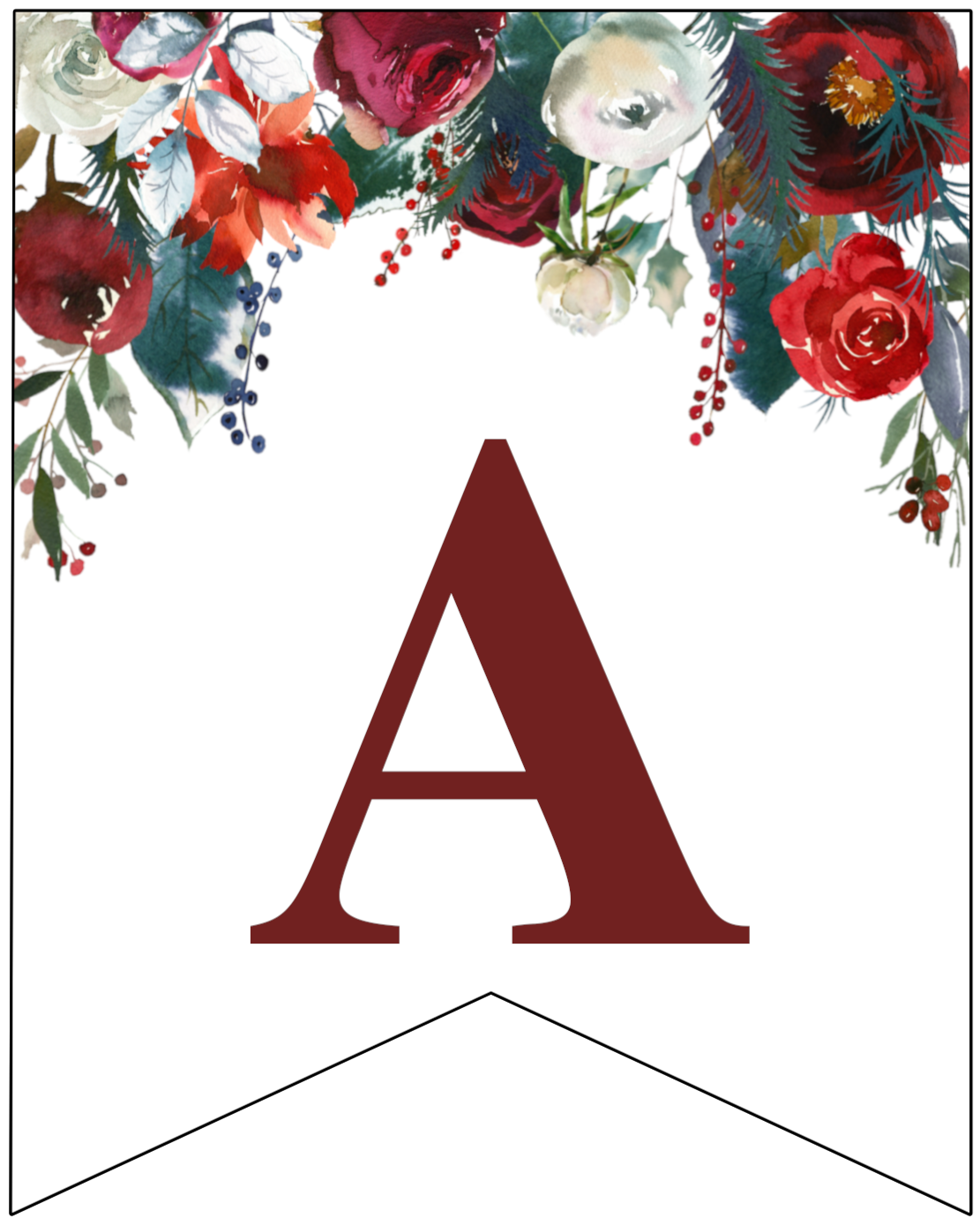 Floral Christmas Banner Letters Floral Christmas Banner Letters