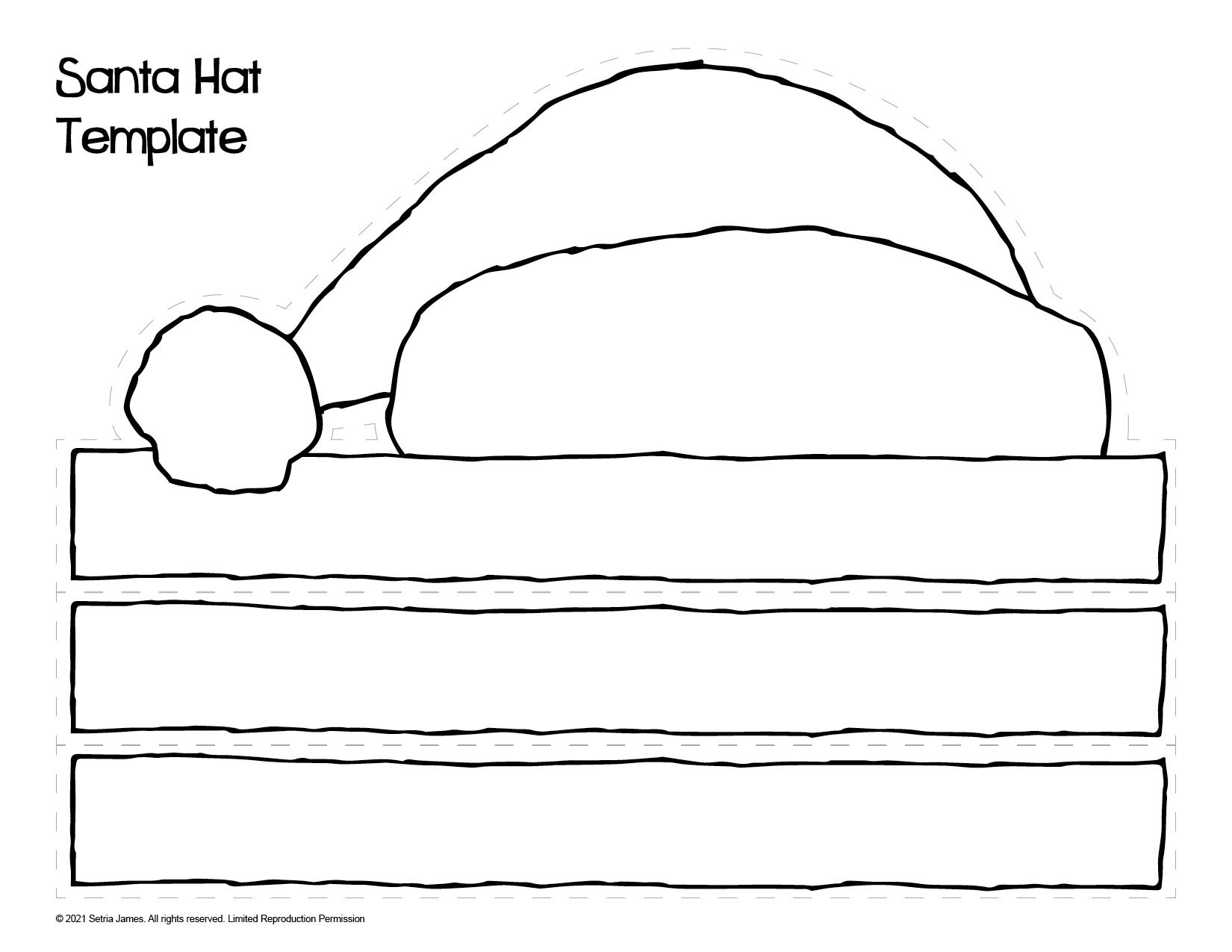 santa claus hat template printable