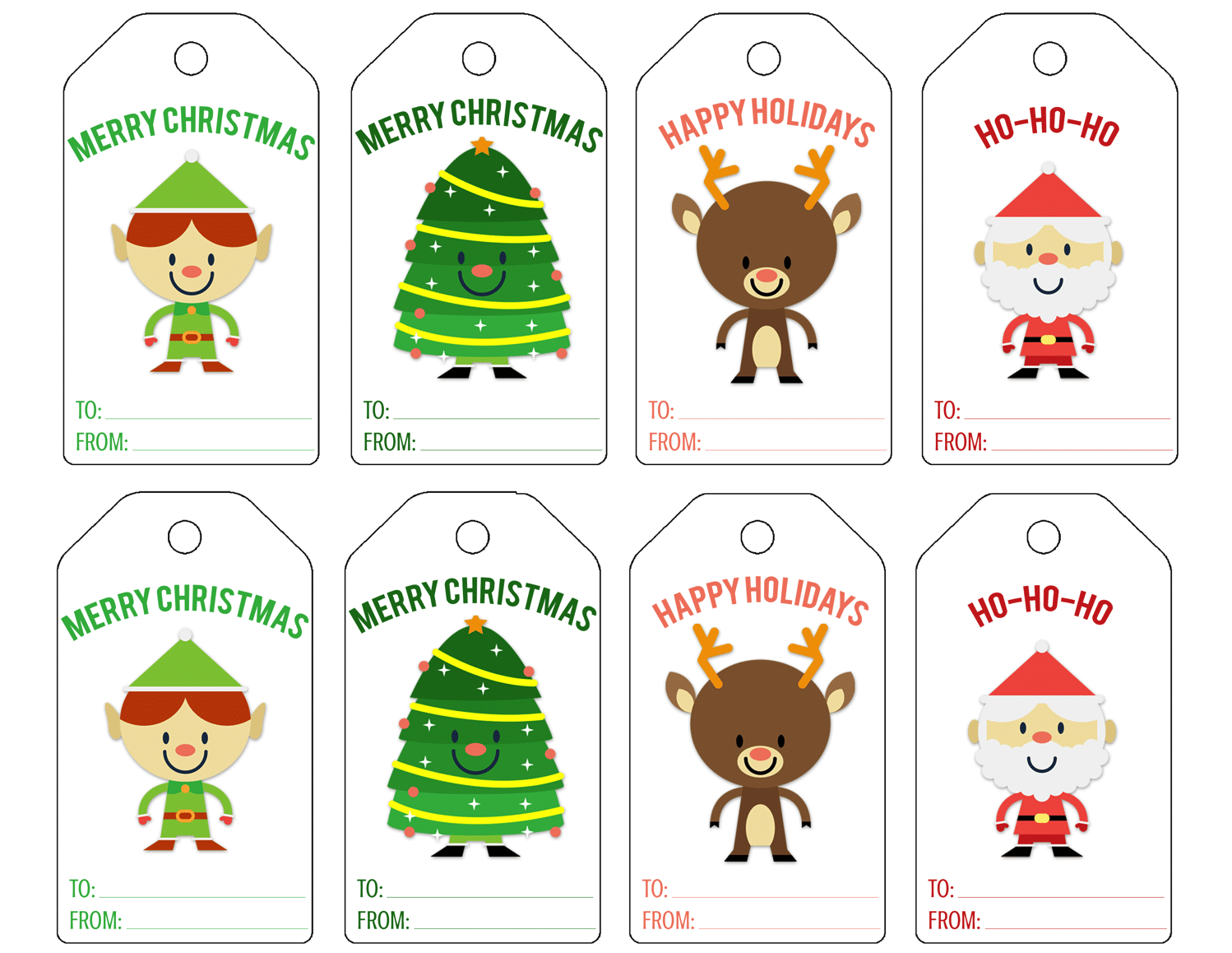 free printable to and from christmas tags