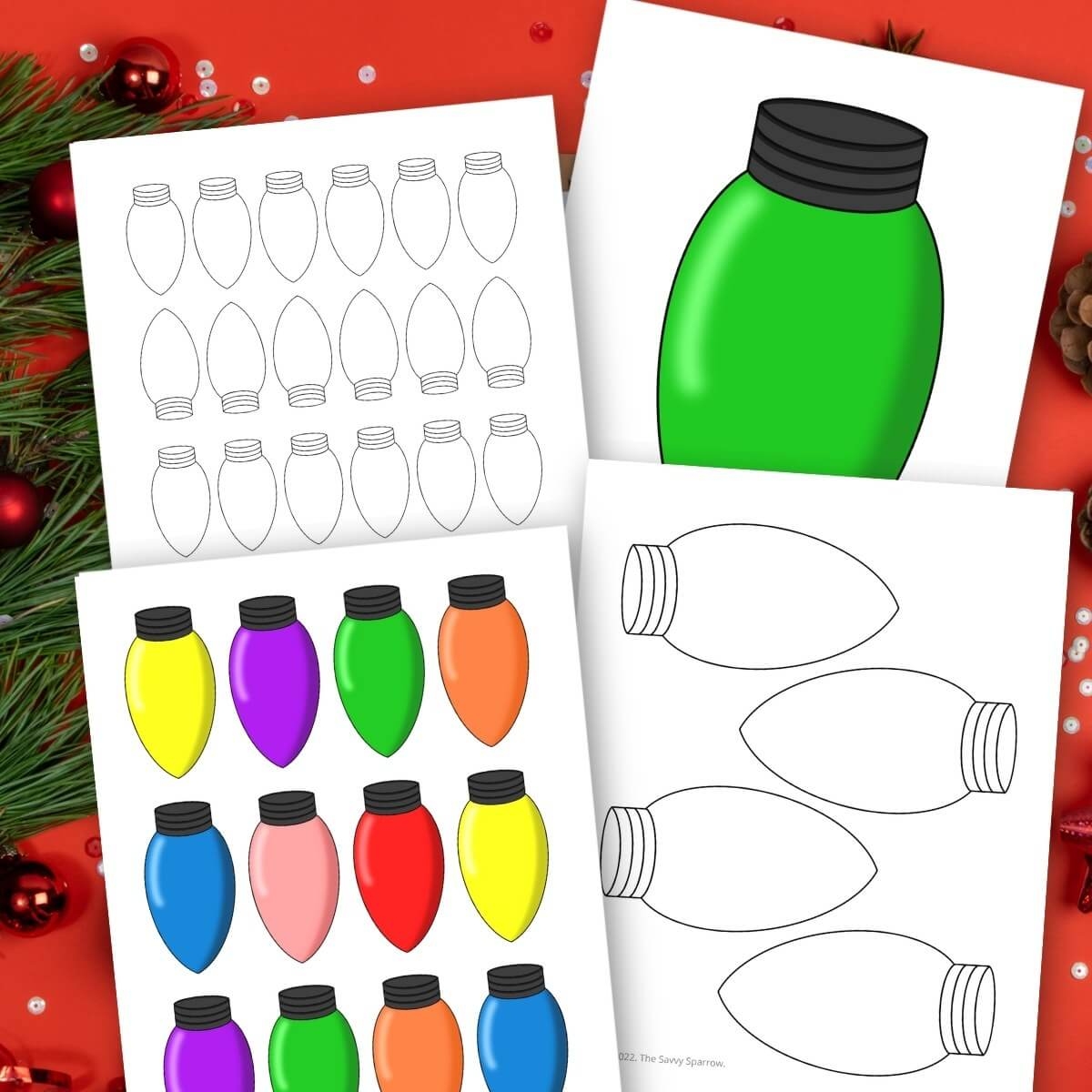 Free Christmas Light Template Printable