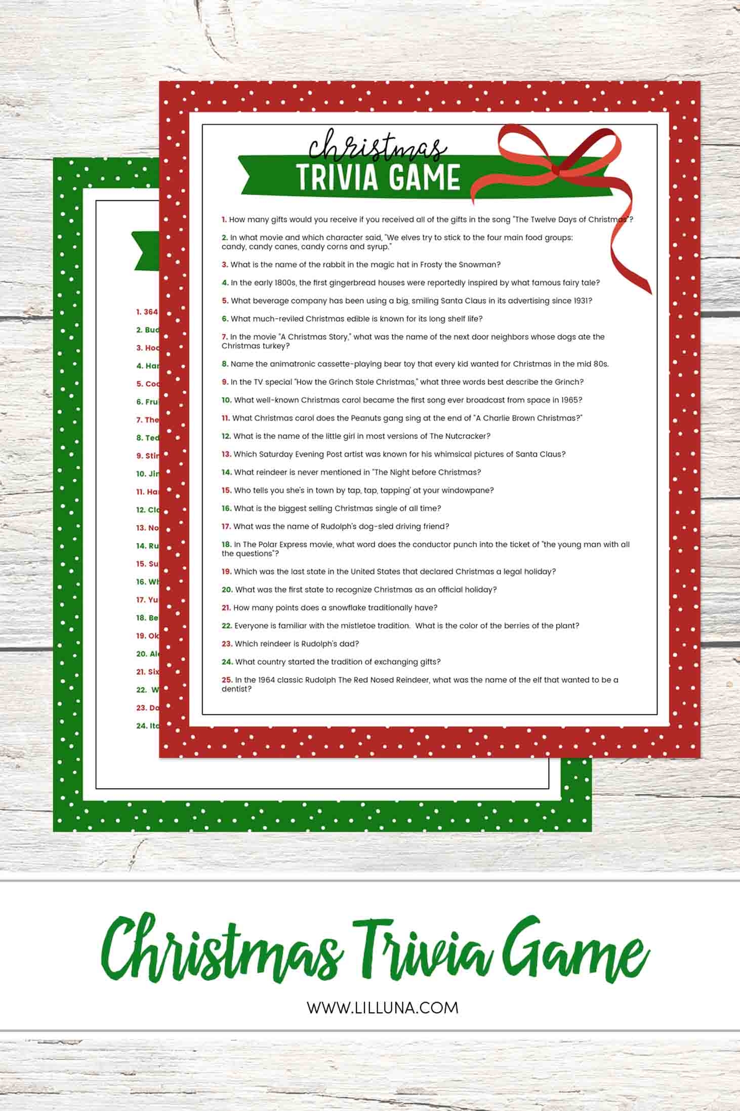Free Christmas Trivia Game