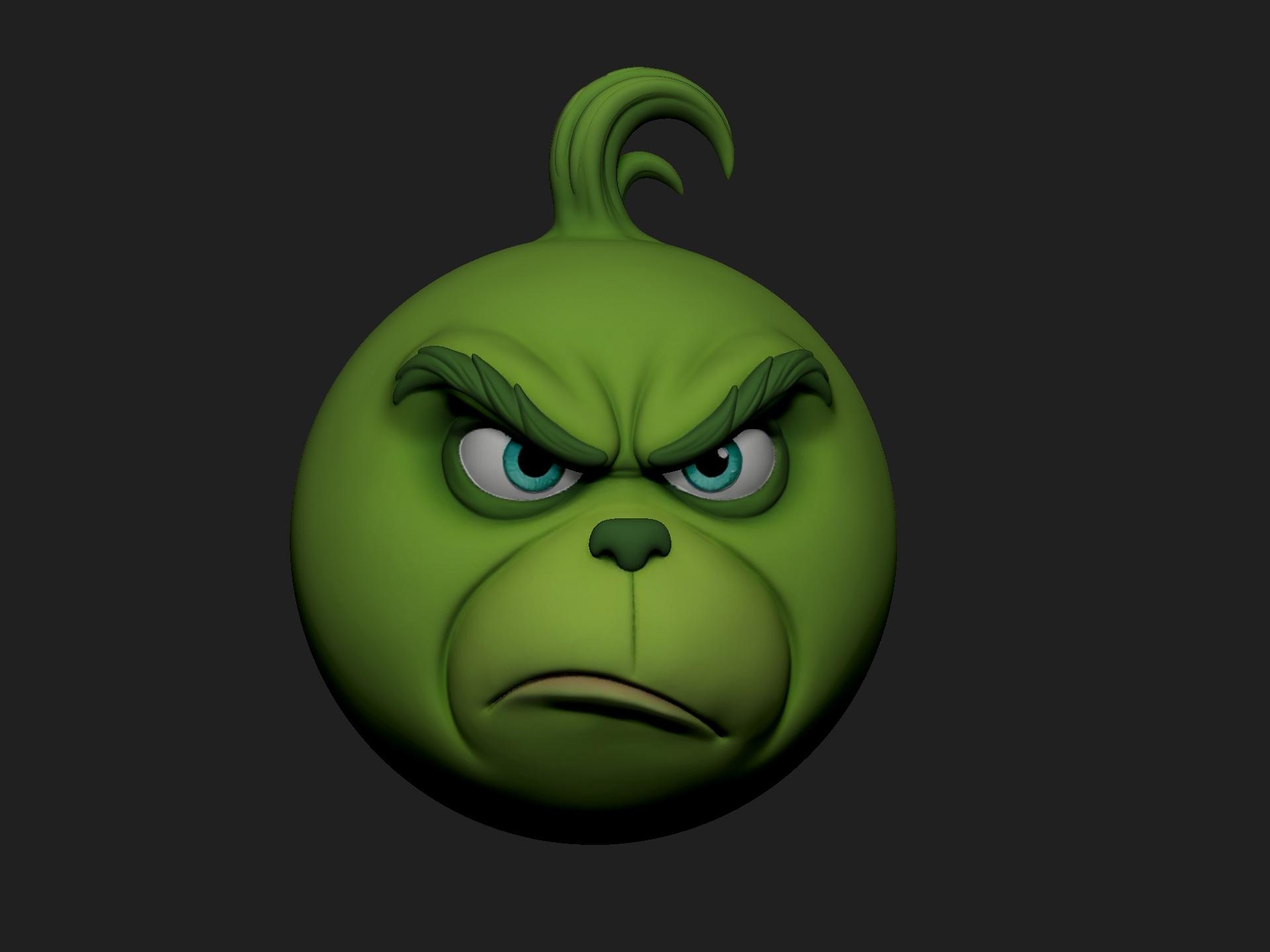 Free Grinch Face Ball 3d Printable Stl Dropping Free Grinch Face Ball 3d Printable Stl Dropping