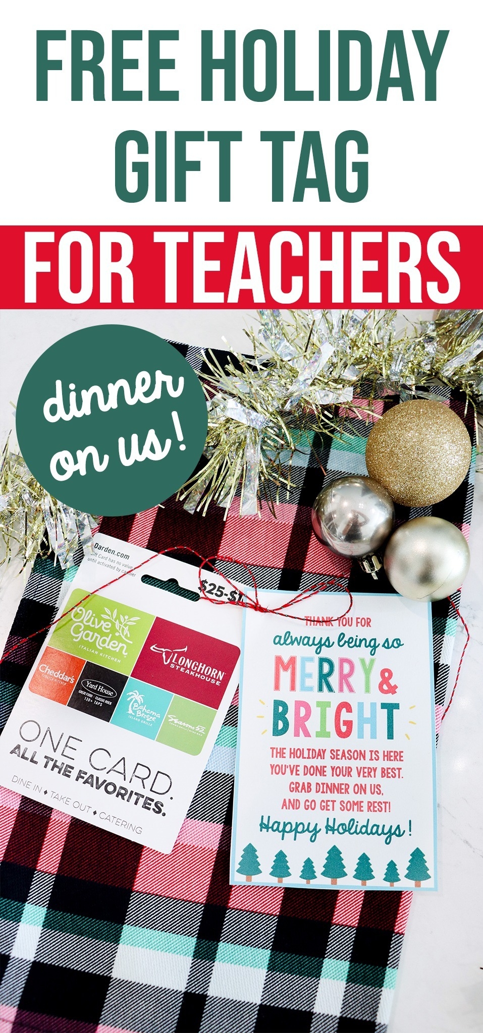 Free Holiday Gift Tag For Teachers