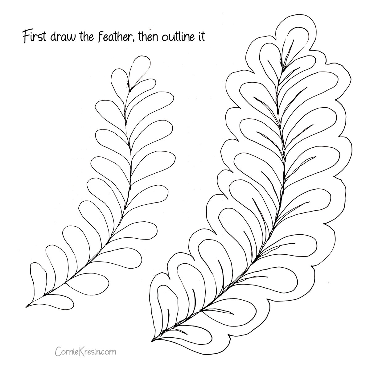 Free Motion Feather Template For Log Cabin Runners