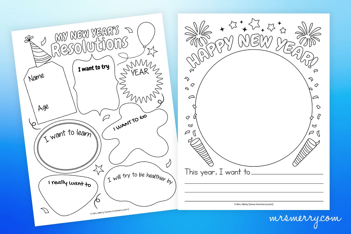 Free New Years Resolutions Worksheets For Kids Printable