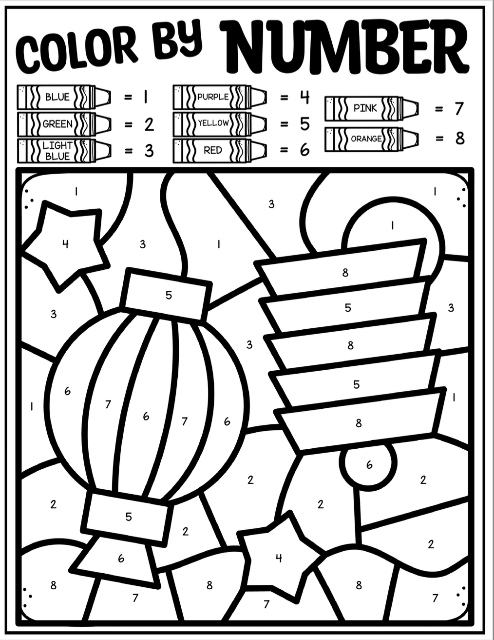 Free Printable Chinese New Year Colour By Number Activity Free Printable Chinese New Year Colour By Number Activity