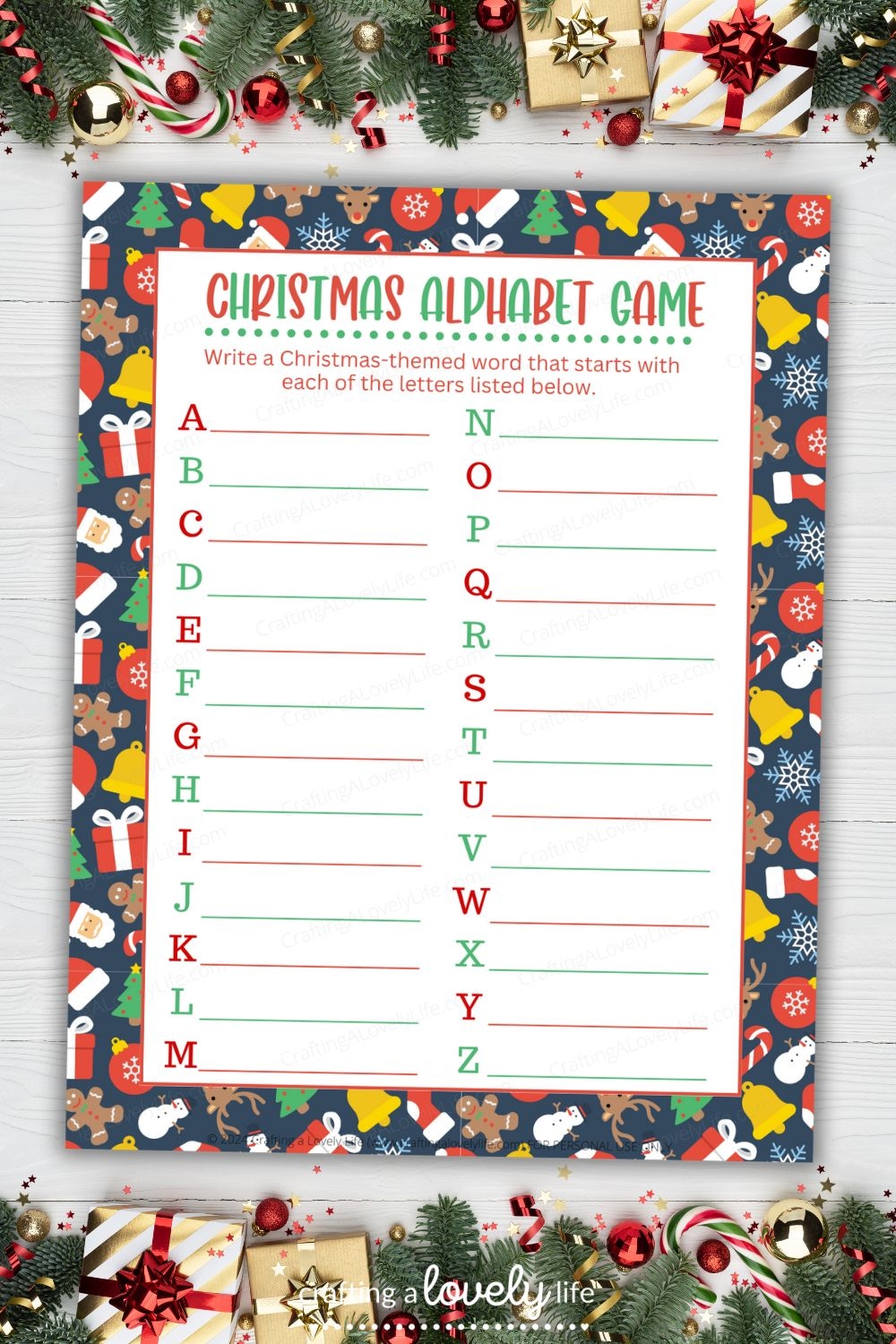 Free Printable Christmas Alphabet Game