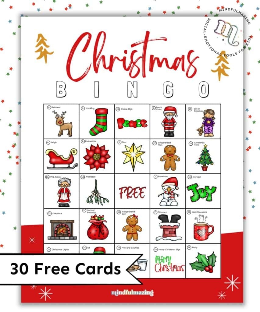 christmas word bingo free printable