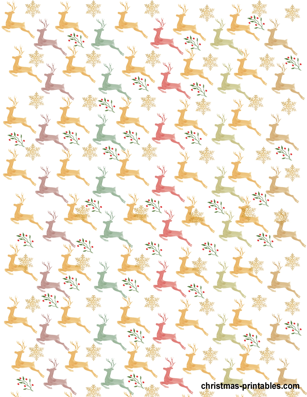 Free Printable Christmas Digital Paper Elegant Watercolor