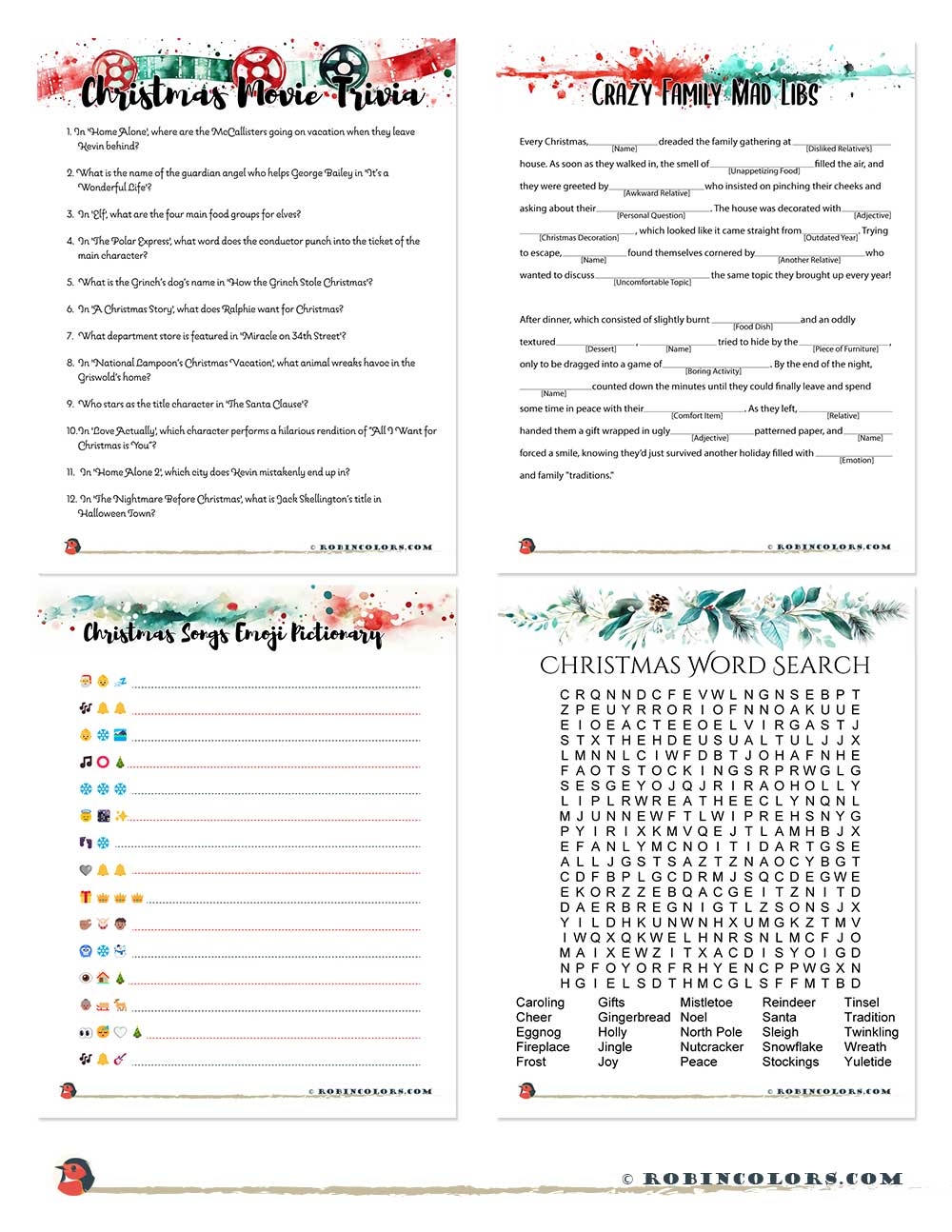 Free Printable Christmas Games For Adults