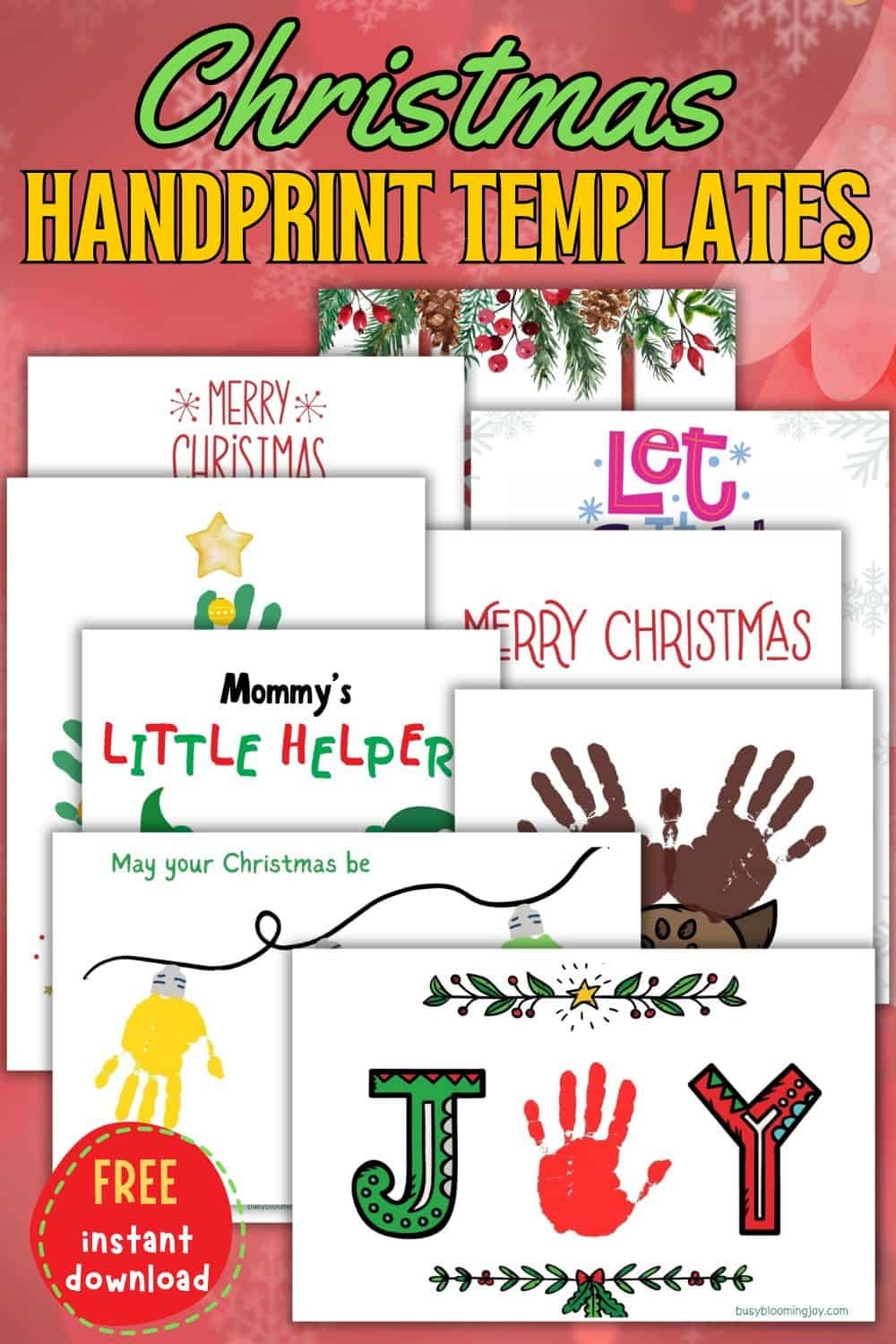 Free Printable Christmas Handprint Footprint Art Templates