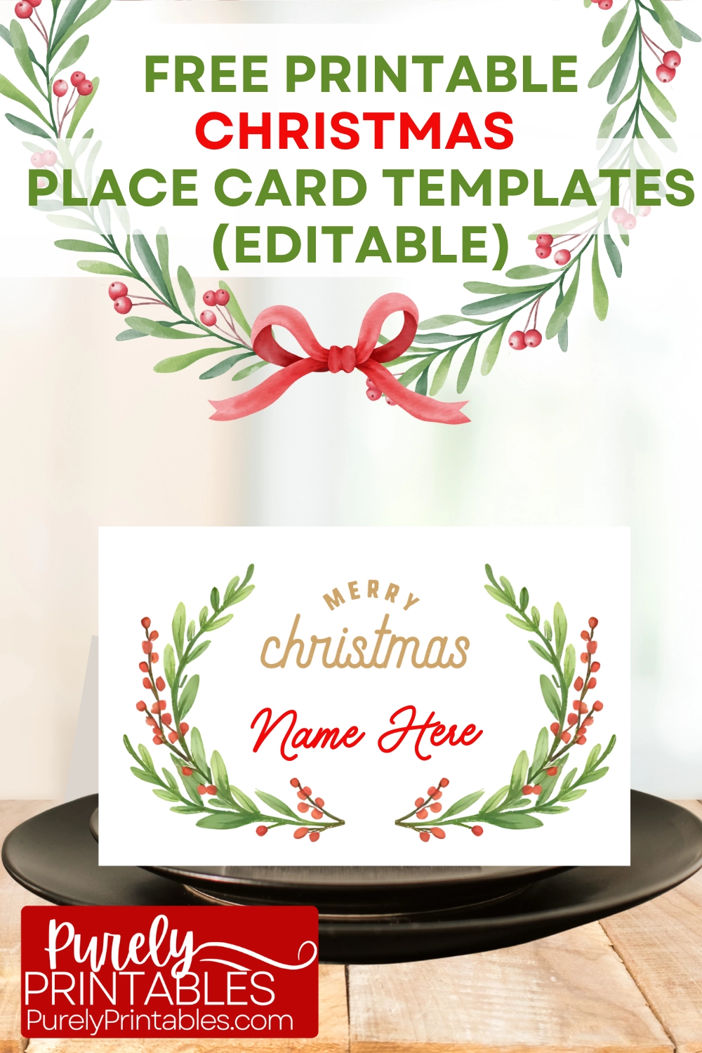 Free Printable Christmas Place Card Templates