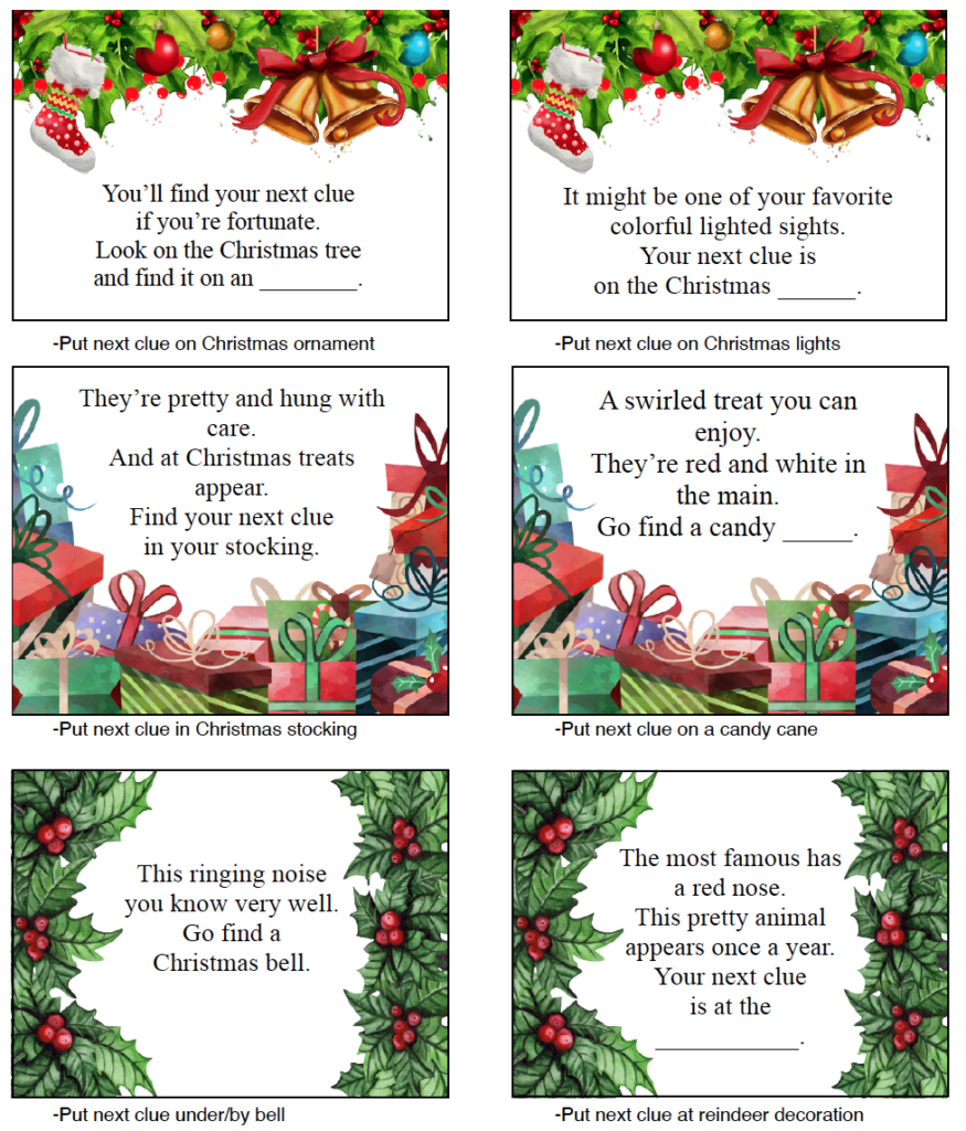 Free Printable Christmas Treasure Hunt Free Printable Christmas Treasure Hunt