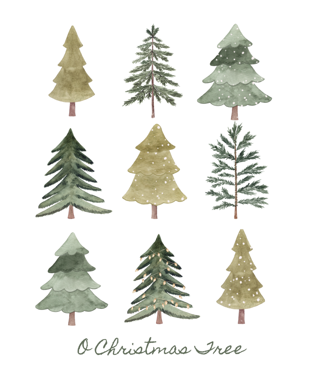 Free Printable Christmas Tree Art