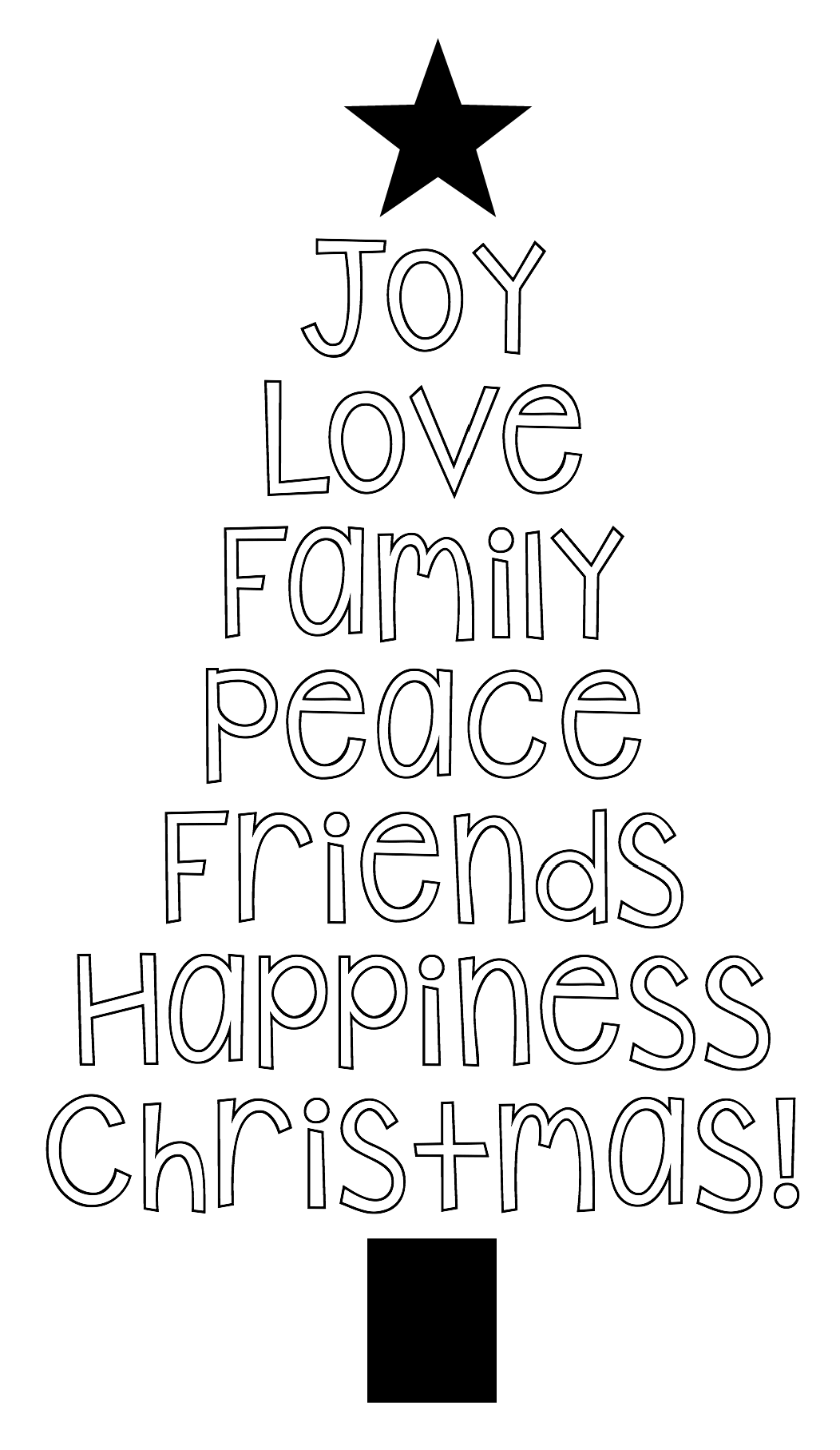 Free Printable Christmas Tree Word Art Pillow Idea