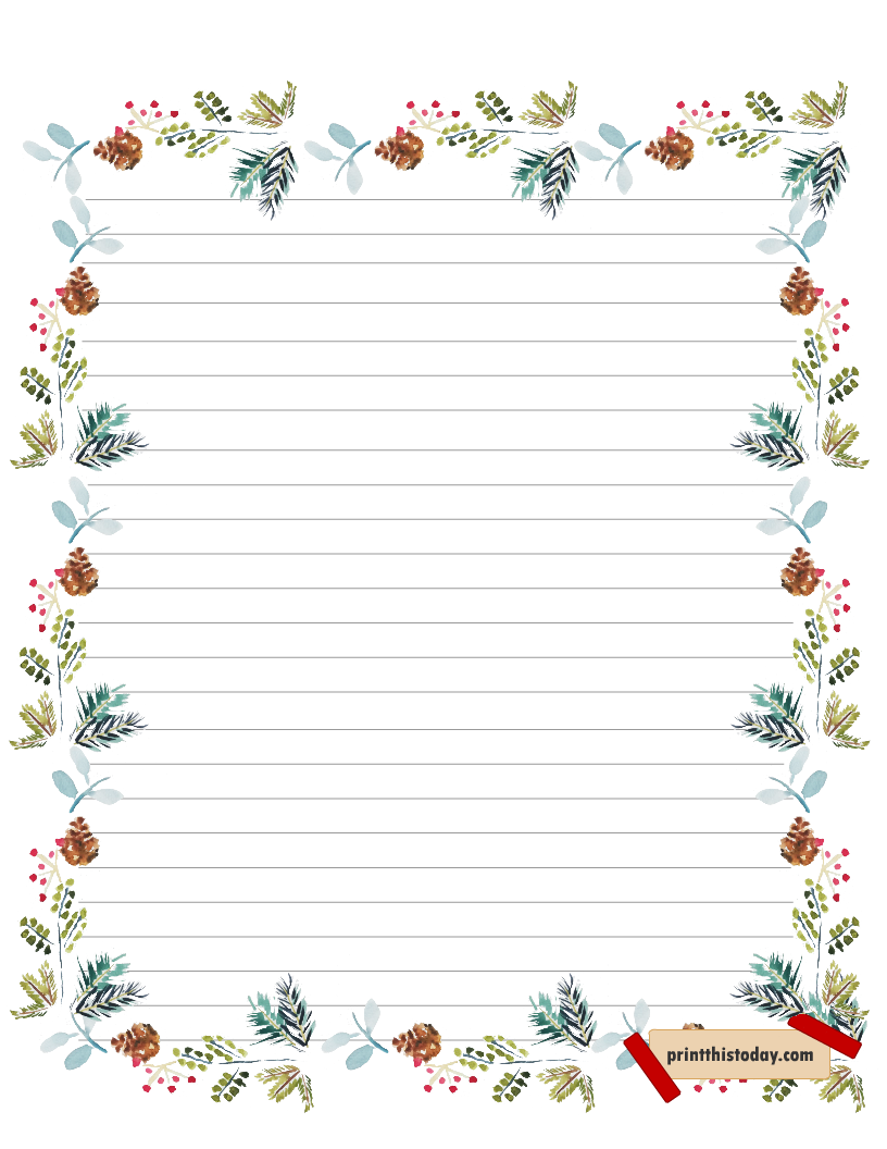 Free Printable Christmas Writing Paper Stationery Free Printable Christmas Writing Paper Stationery