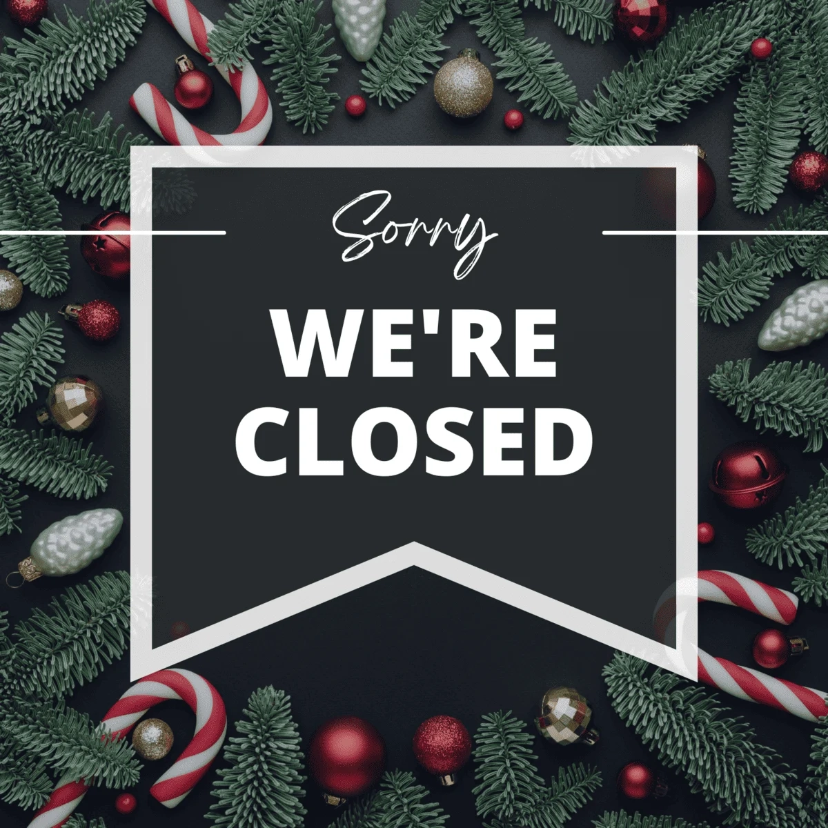 christmas closed sign template
