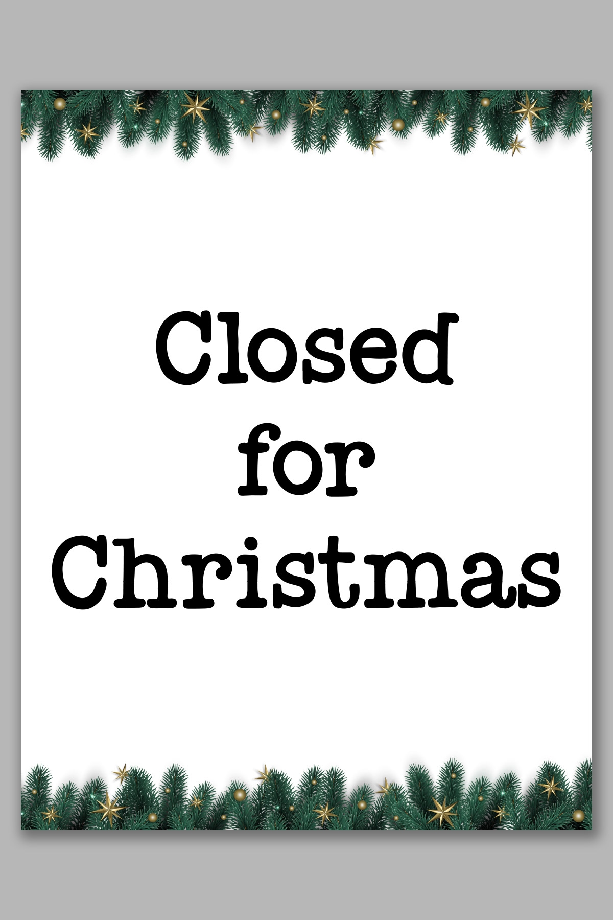 Free Printable Closed For Christmas Sign Template