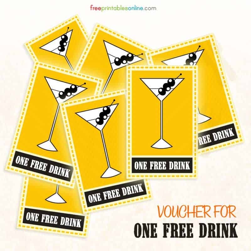 Free Printable Drink Voucher Free Printable Drink Voucher