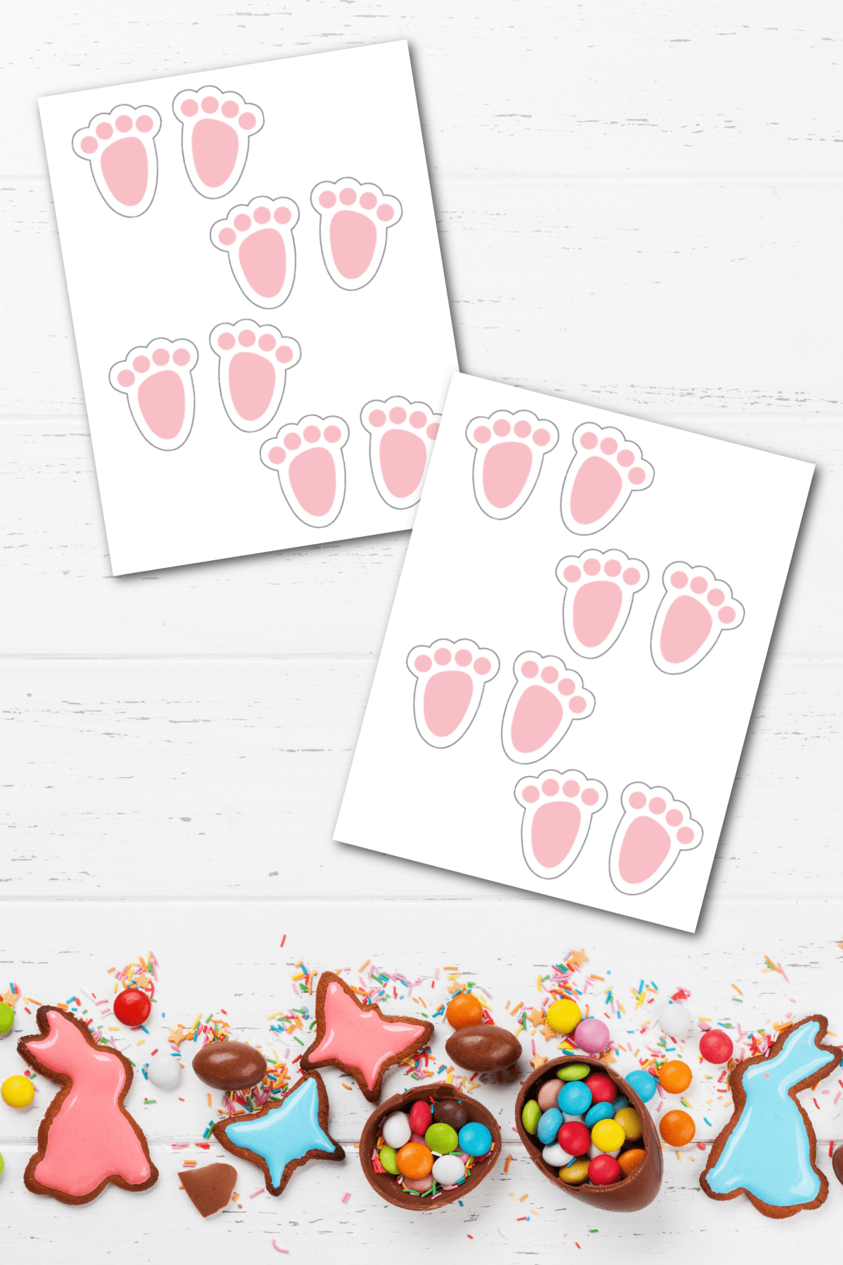 printable easter bunny paw prints