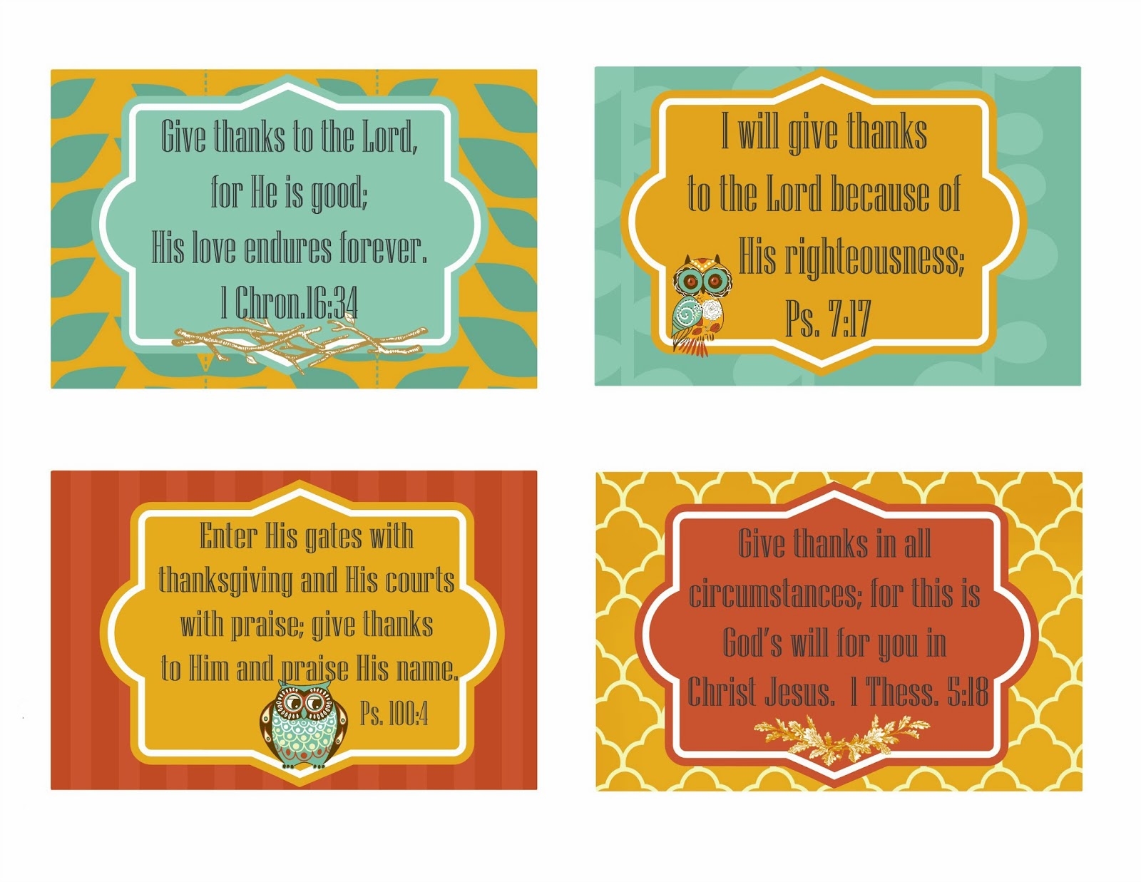 Free Printable Give Thanks Scripture Cards Free Printable Give Thanks Scripture Cards