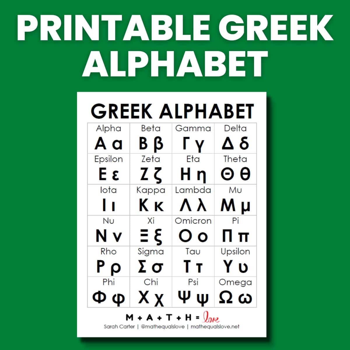 Free Printable Greek Alphabet