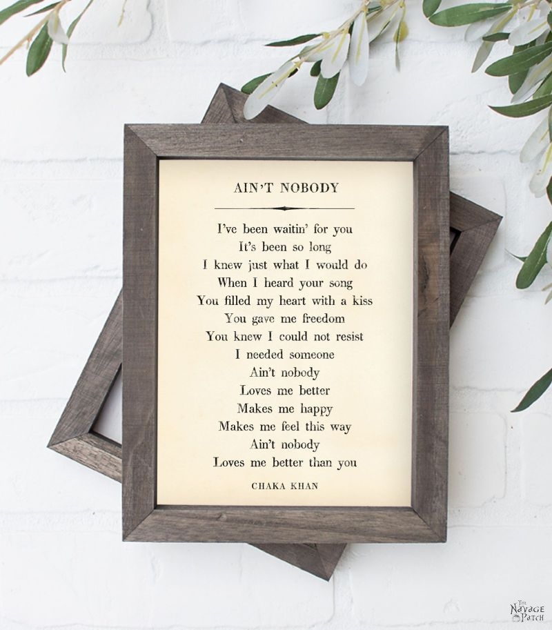 Free Printable Love Song Lyrics Art
