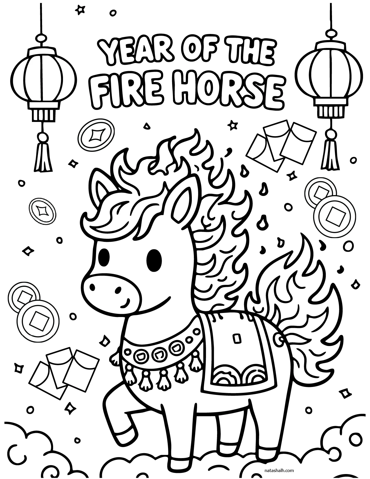 Free Printable Lunar New Year Coloring Pages 2026