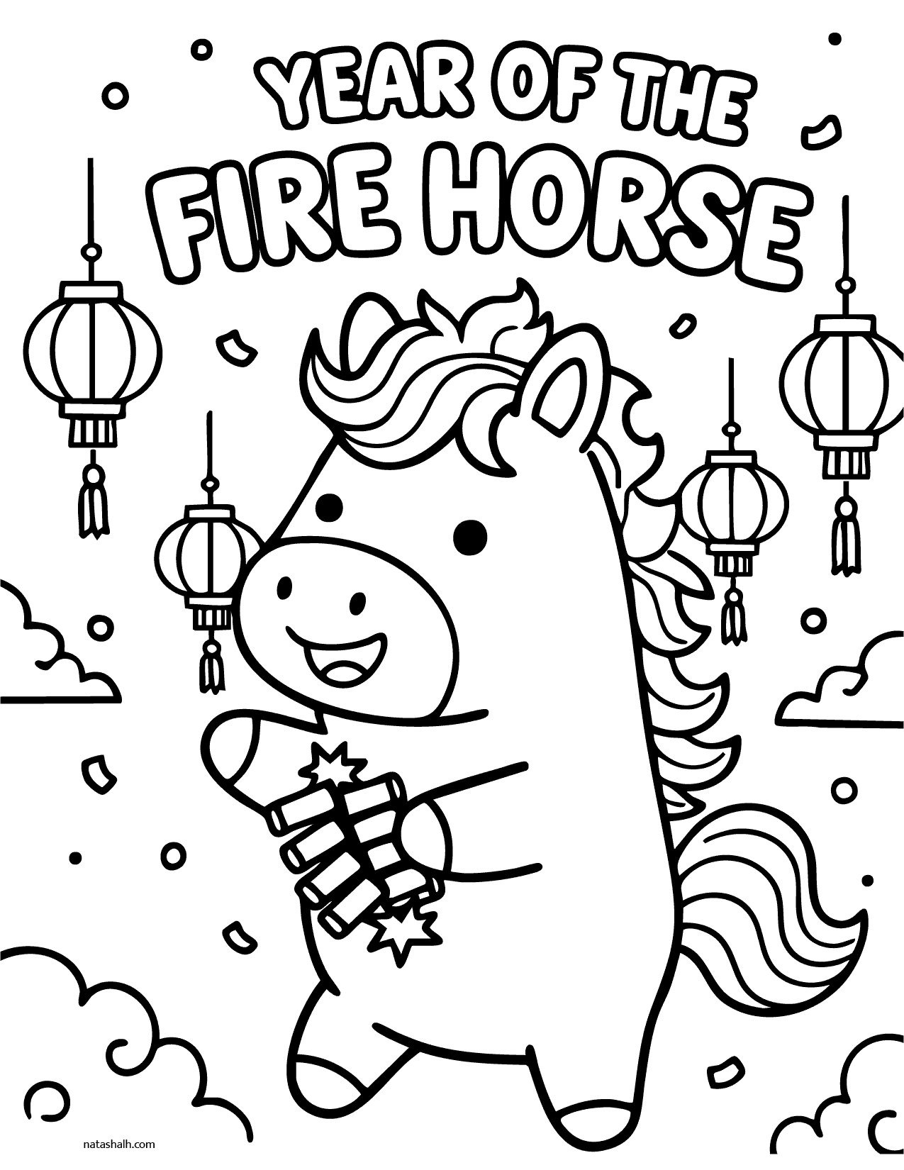 Free Printable Lunar New Year Coloring Pages 2026