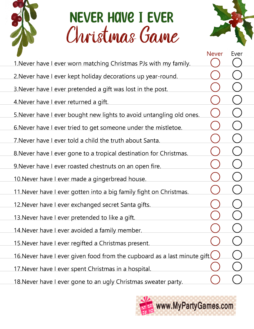 christmas printable games with answers